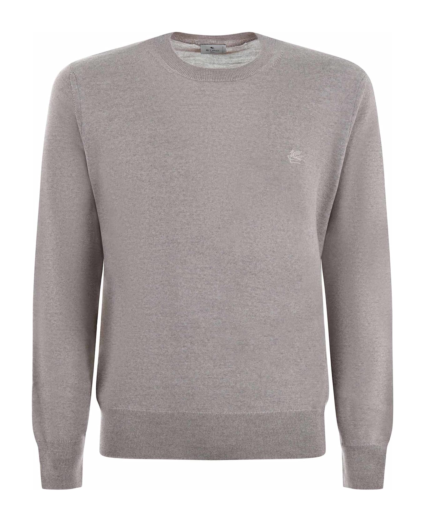 Etro Pegaso Embroidered Crewneck Jumper - Beige melange