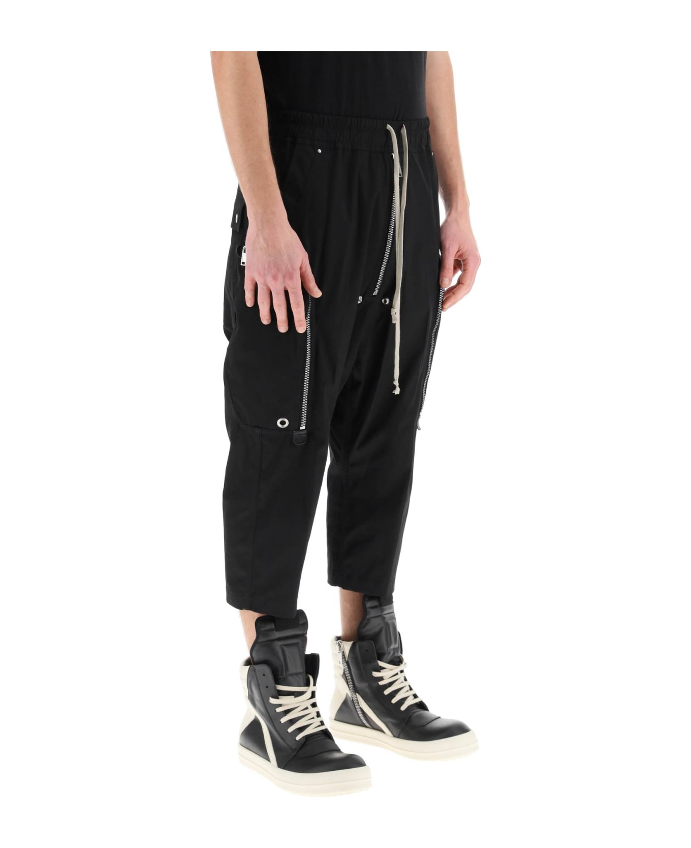 Rick Owens 'bauhaus Bela' Cropped Cargo Pants In Organic Cotton