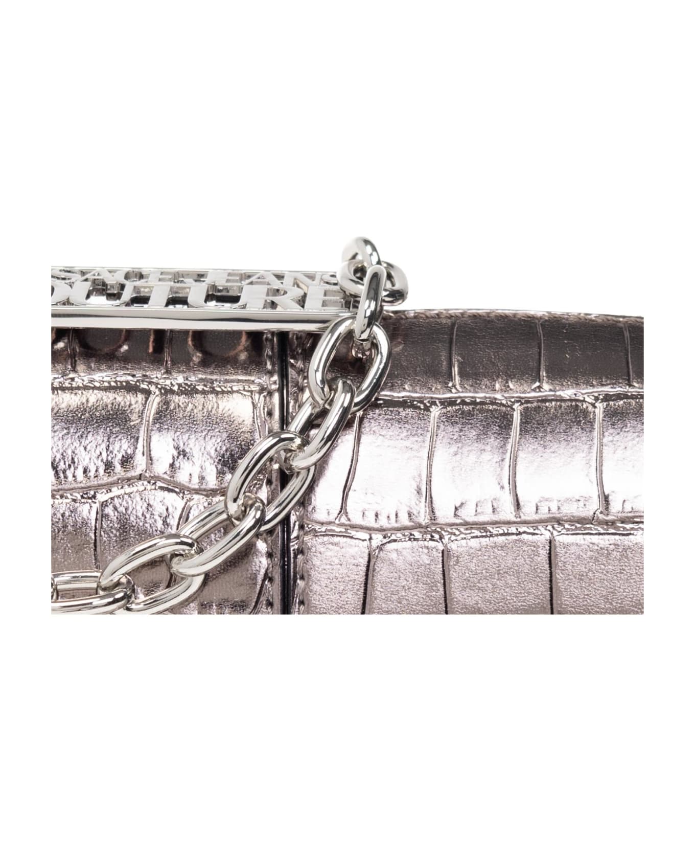 Versace Jeans Couture Jeans Couture Metallic Croco Shoulder Bag - Gun Metal