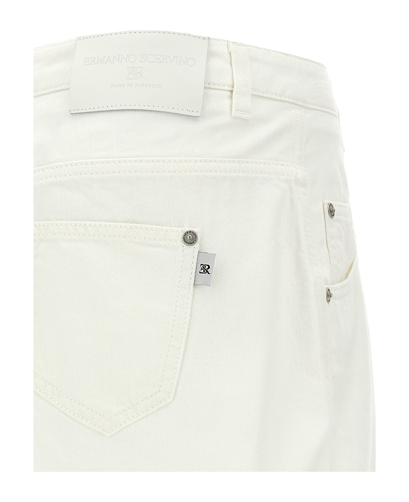Ermanno Scervino Denim Bermuda Shorts - White