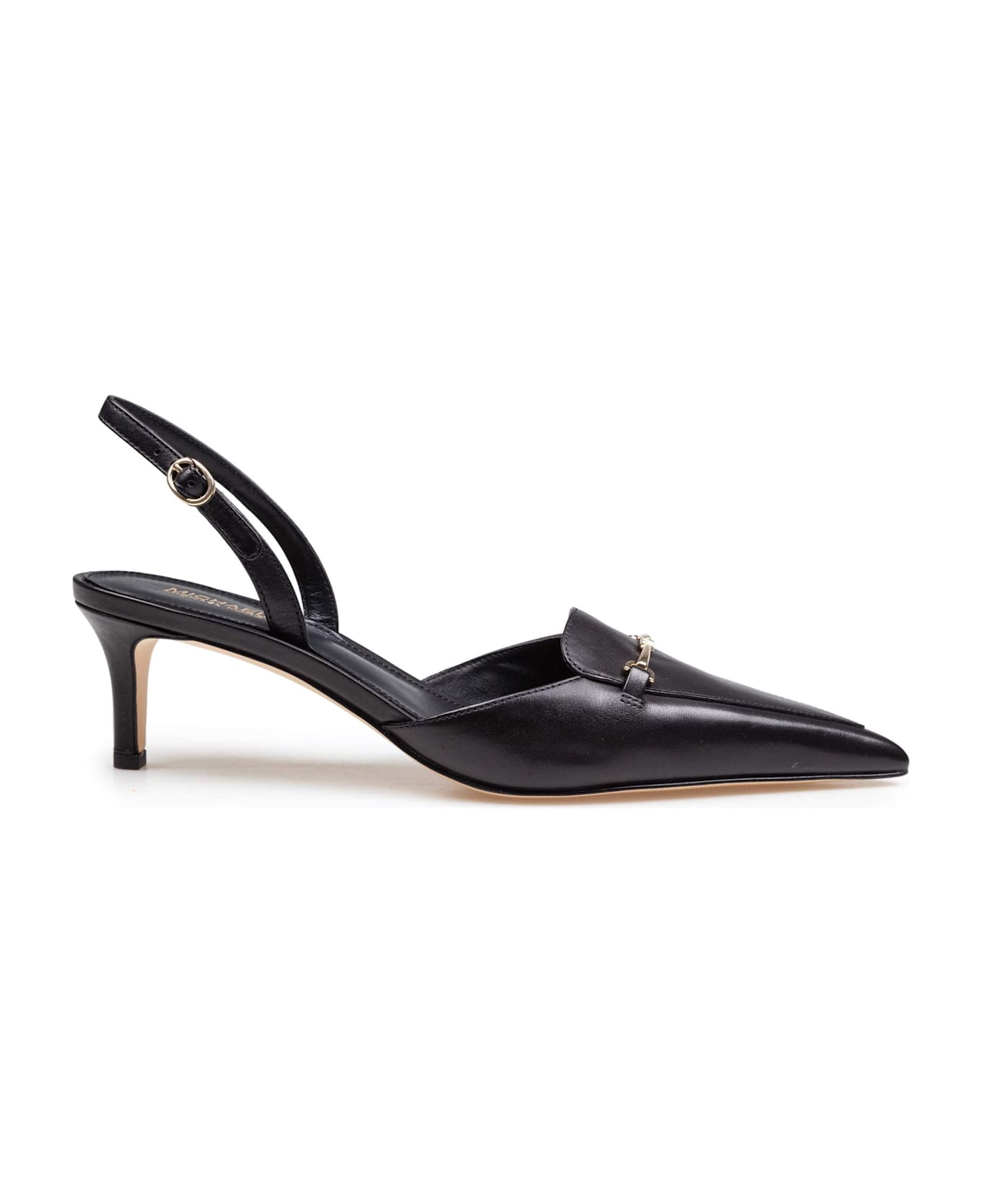 Michael Kors Lena Slingback In Black Leather - Black
