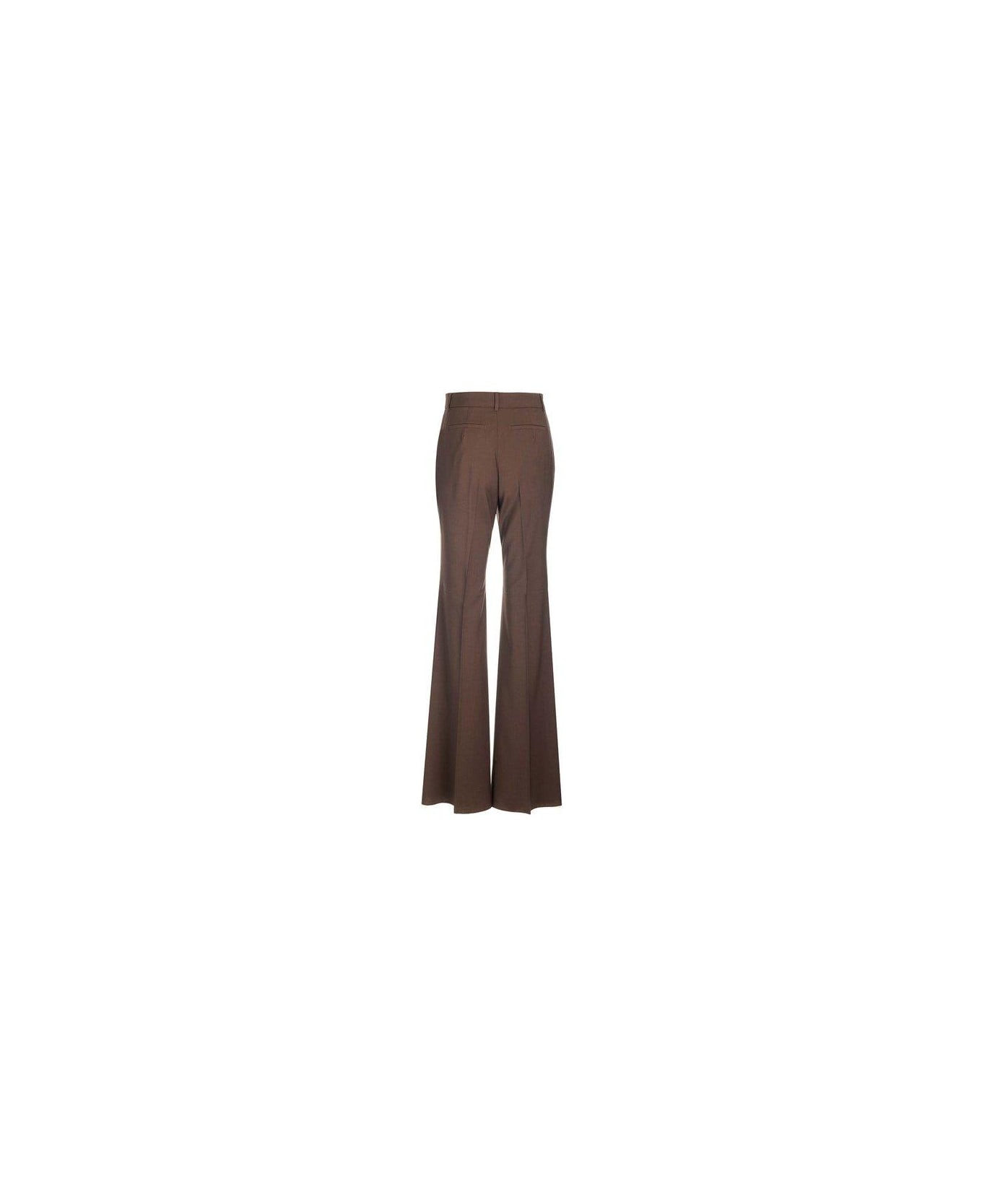 SportMax High Waist Flared Trousers - Cioccolato