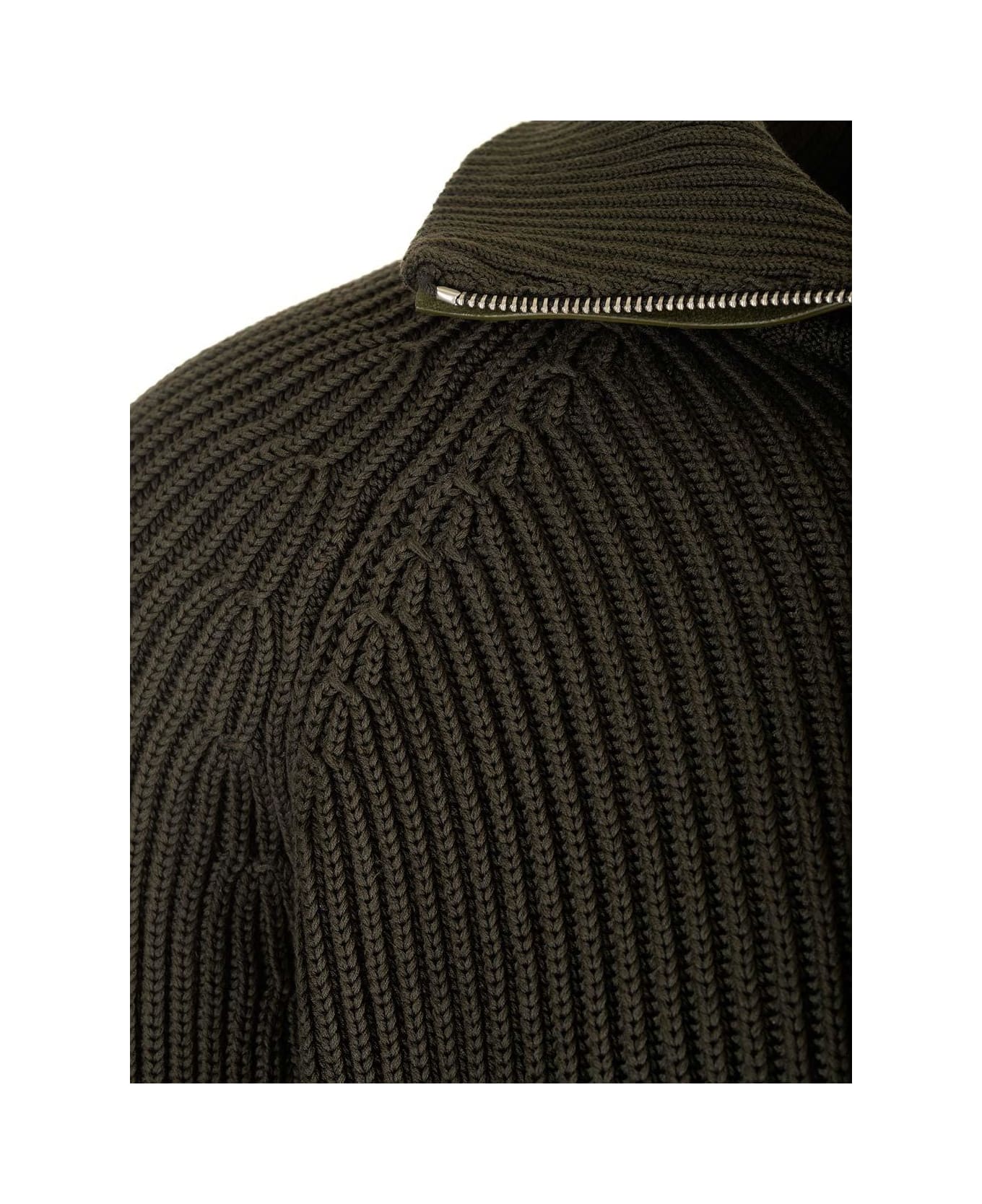 Tom Ford Zipped Ribbed-knit Cardigan - Grey