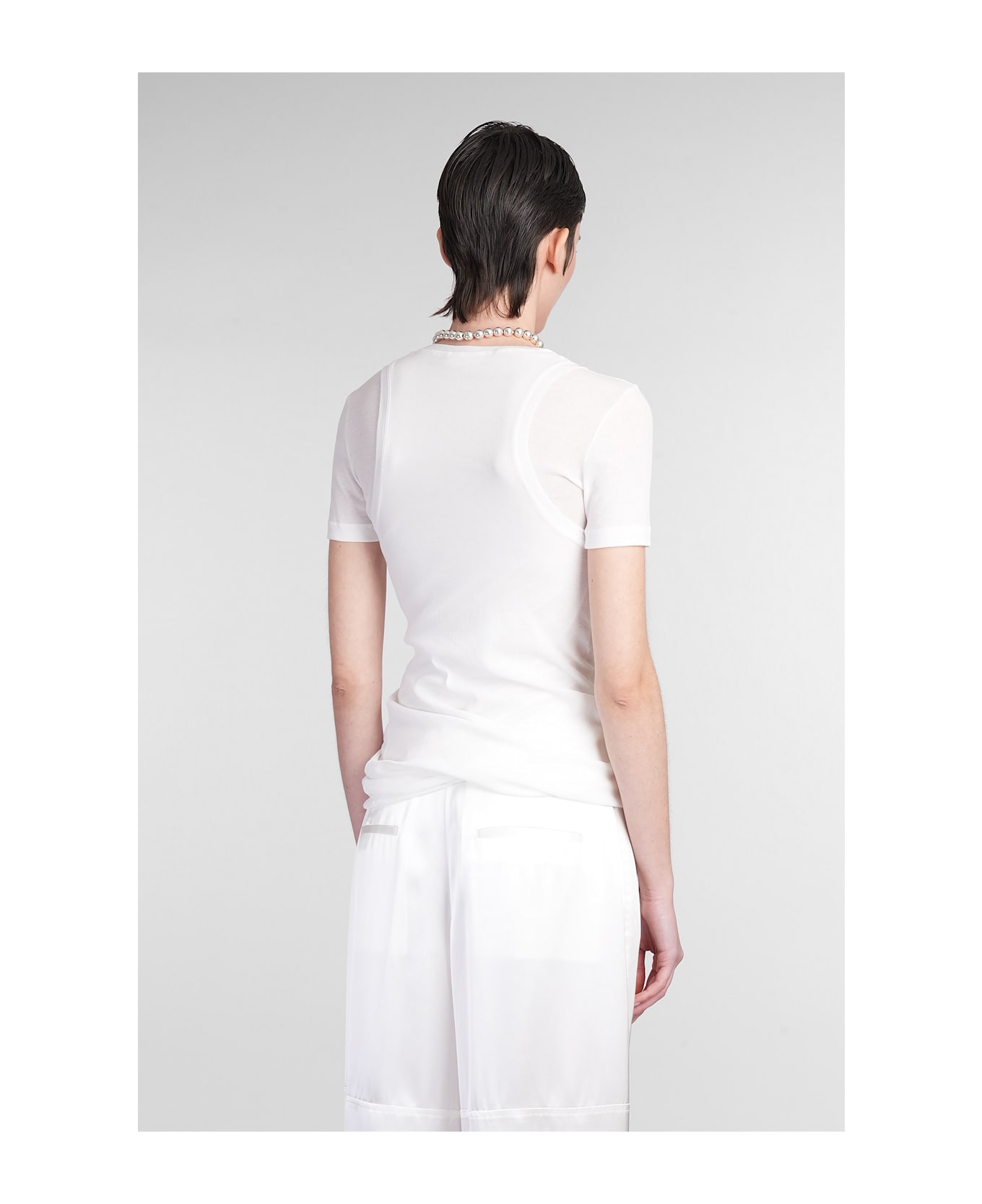 Jil Sander Top Cn Ls Topwear In White Cotton - white