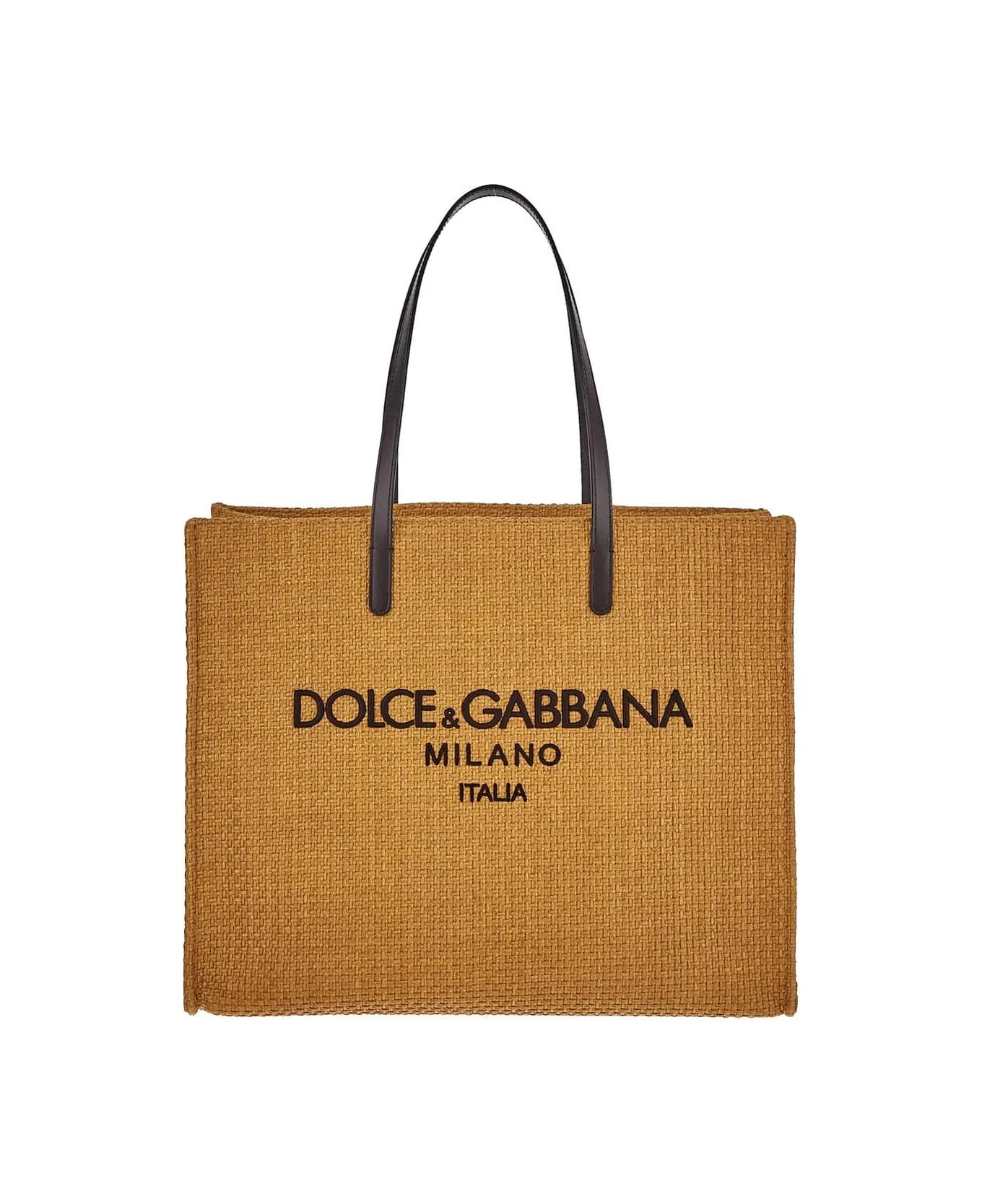 Dolce & Gabbana Large Rayon Shopper Bag - Cammello トートバッグ