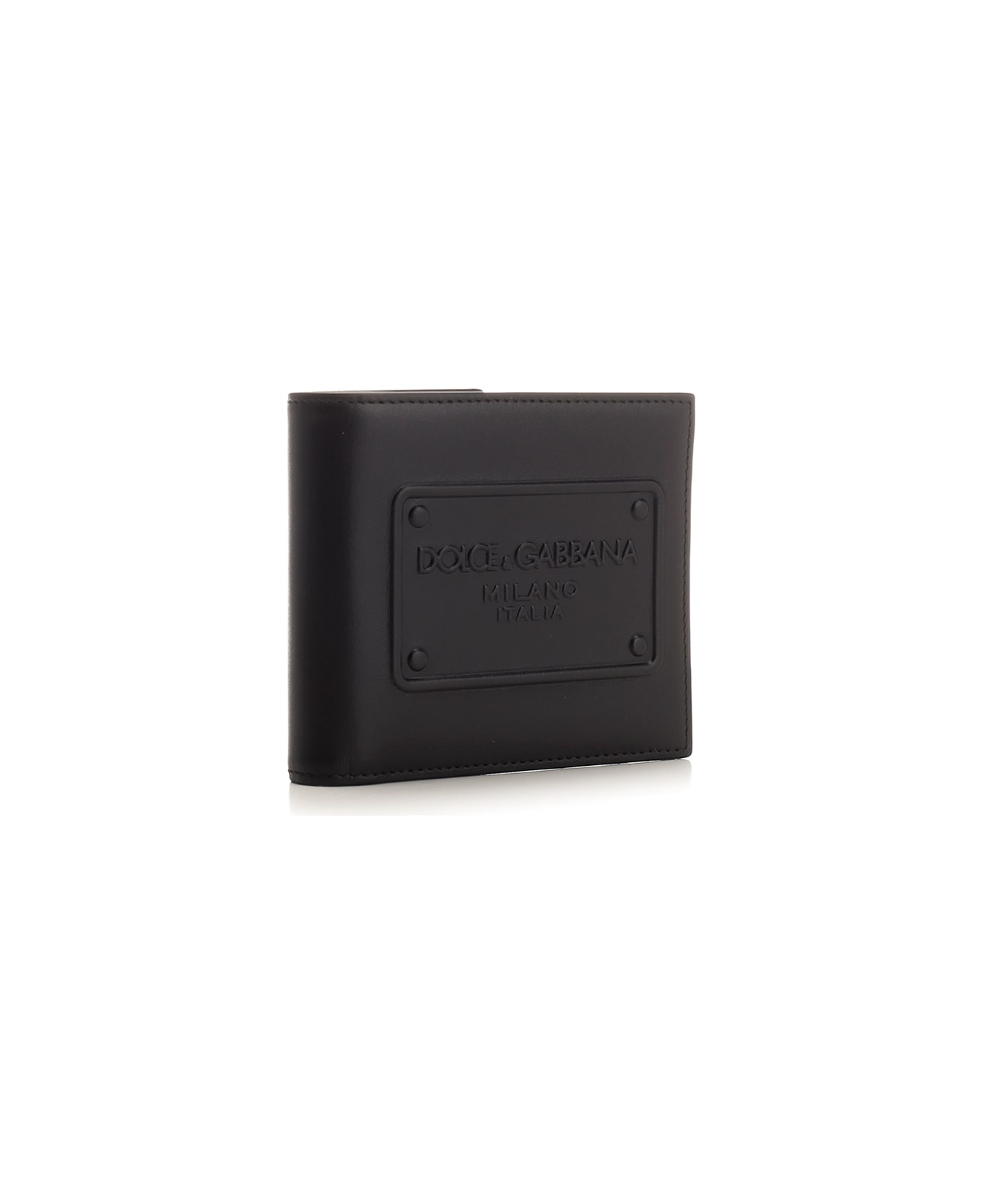 Dolce & Gabbana Bi-fold Wallet With Embossed Logo - Black