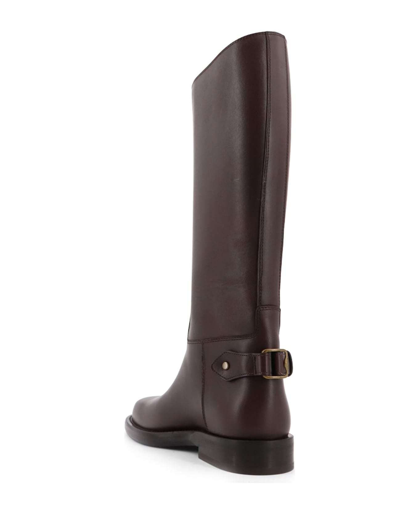 Burberry Cavalier Leather Boots - TREACLE BROWN