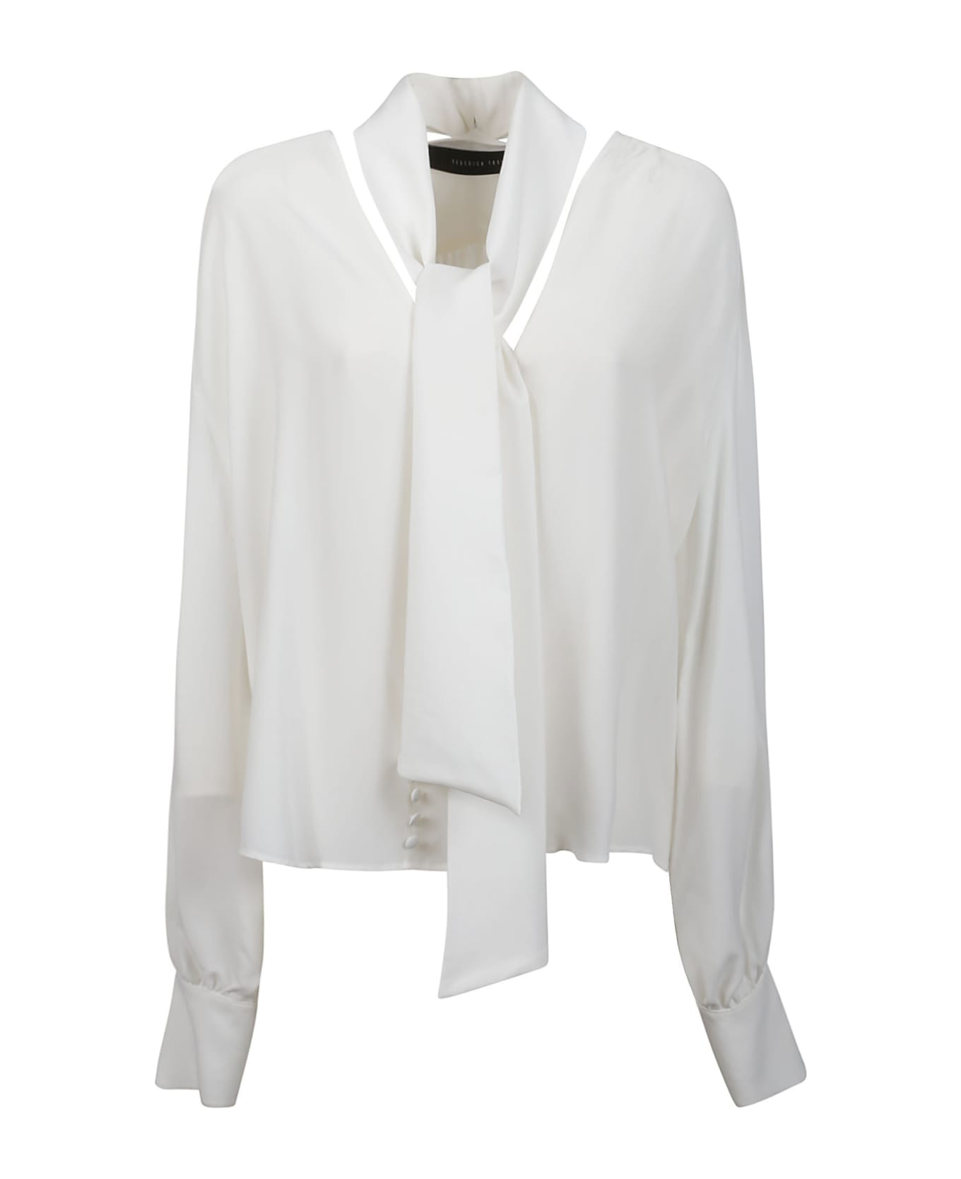 Federica Tosi Pussy-bow Pleated Blouse - Bianco ブラウス