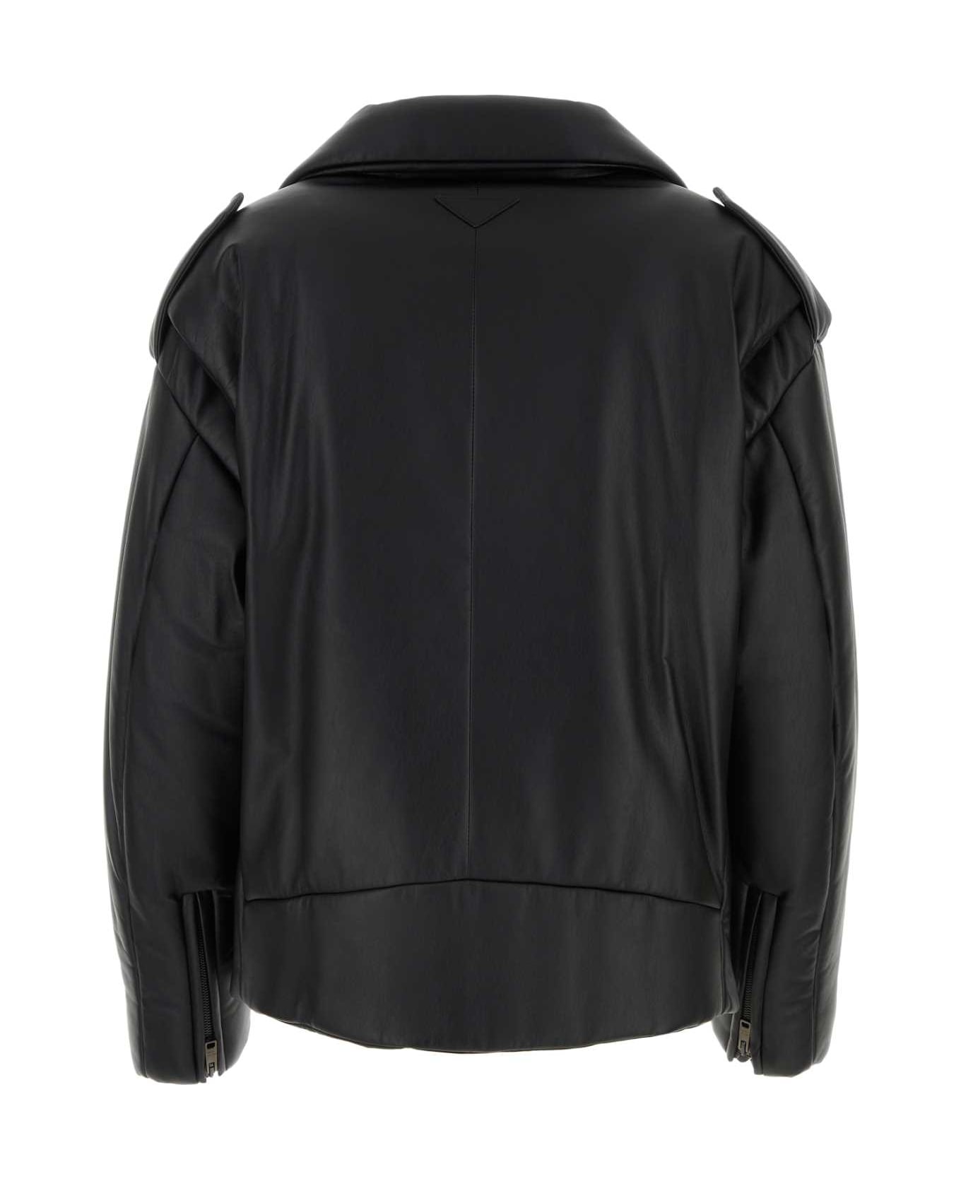 Prada Black Nappa Leather Padded Jacket - NERO