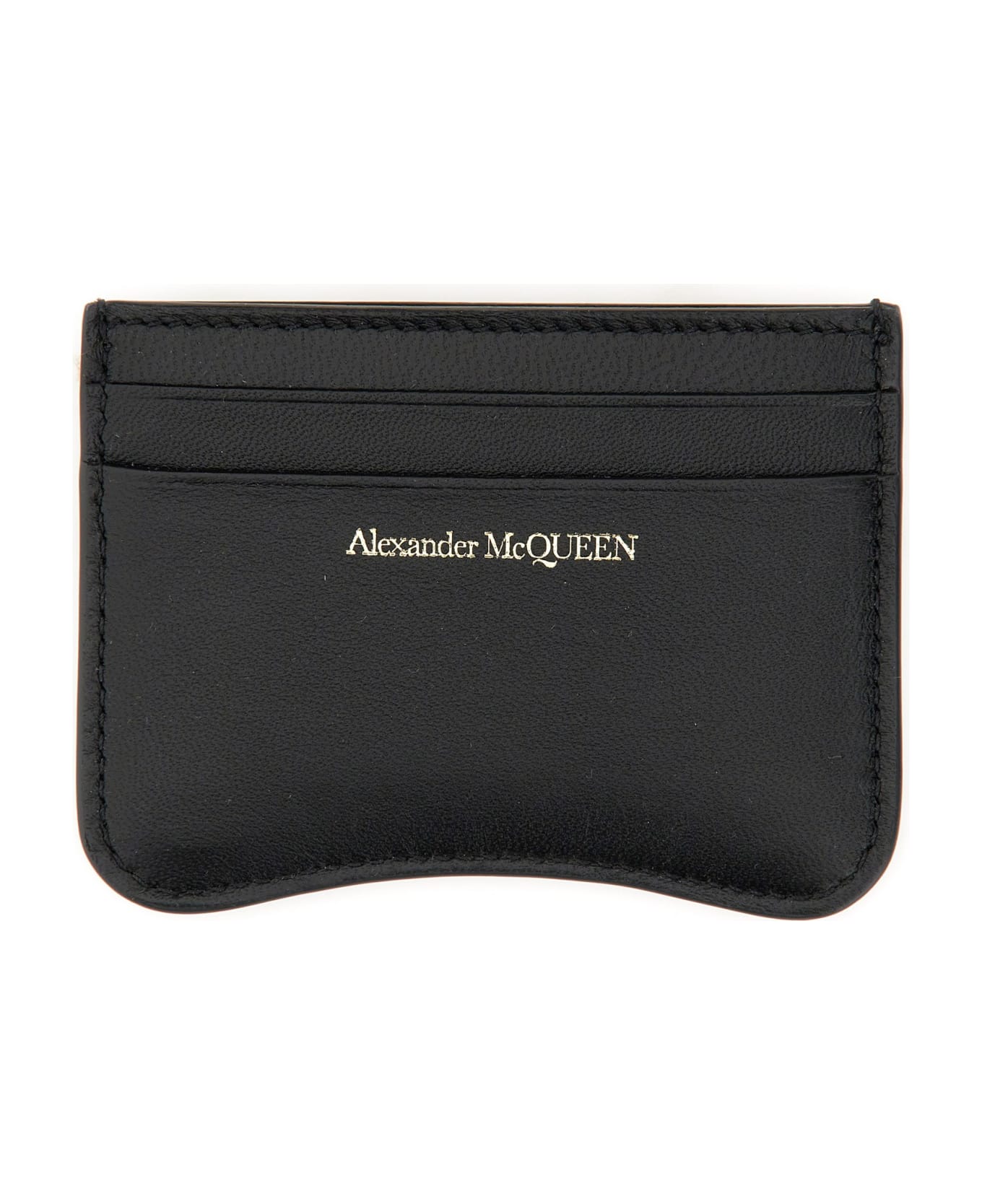 Alexander McQueen The Seal Logo Embossed Cardholder - NERO