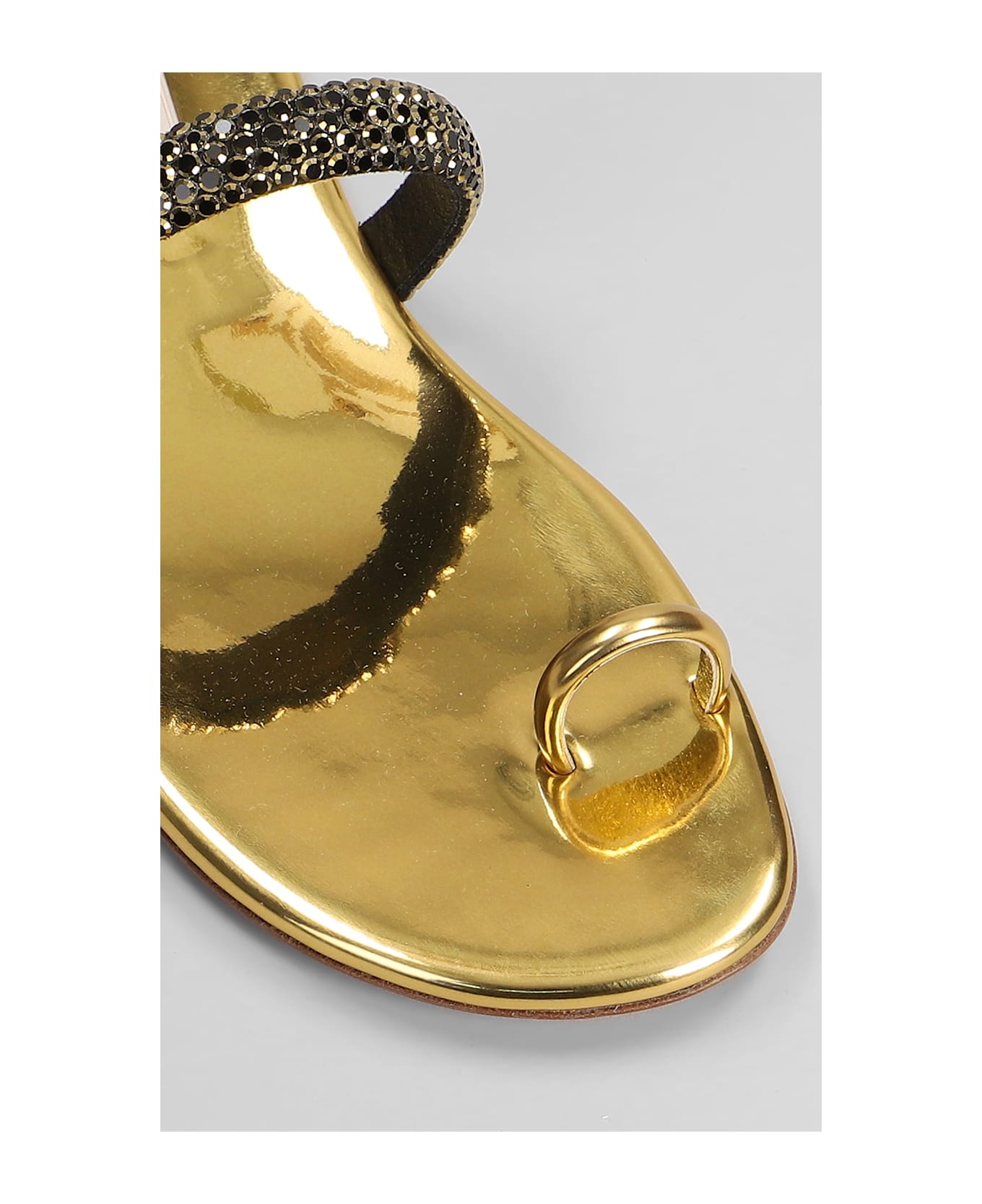 Casadei Olympo Flat Flats In Gold Leather - gold