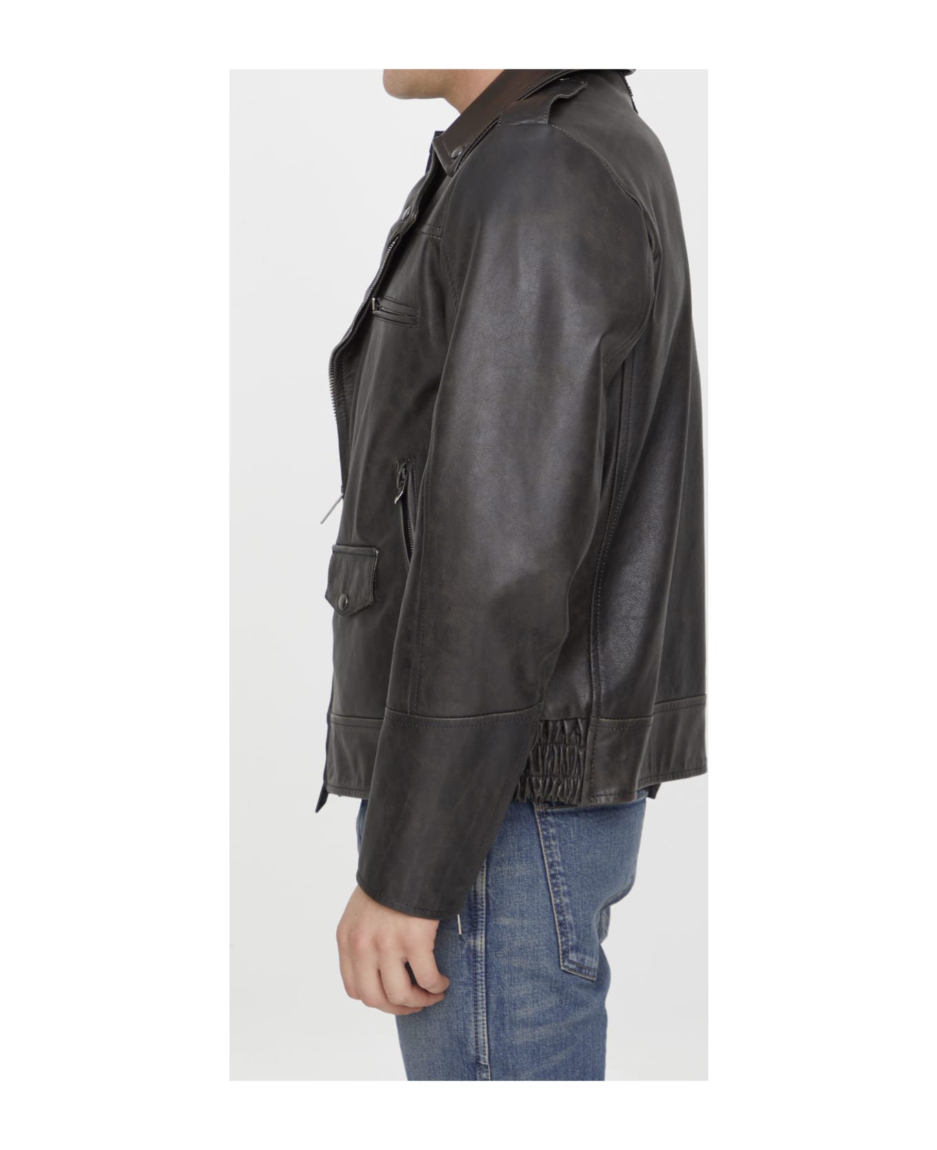 Salvatore Santoro Black Leather Jacket - BLACK