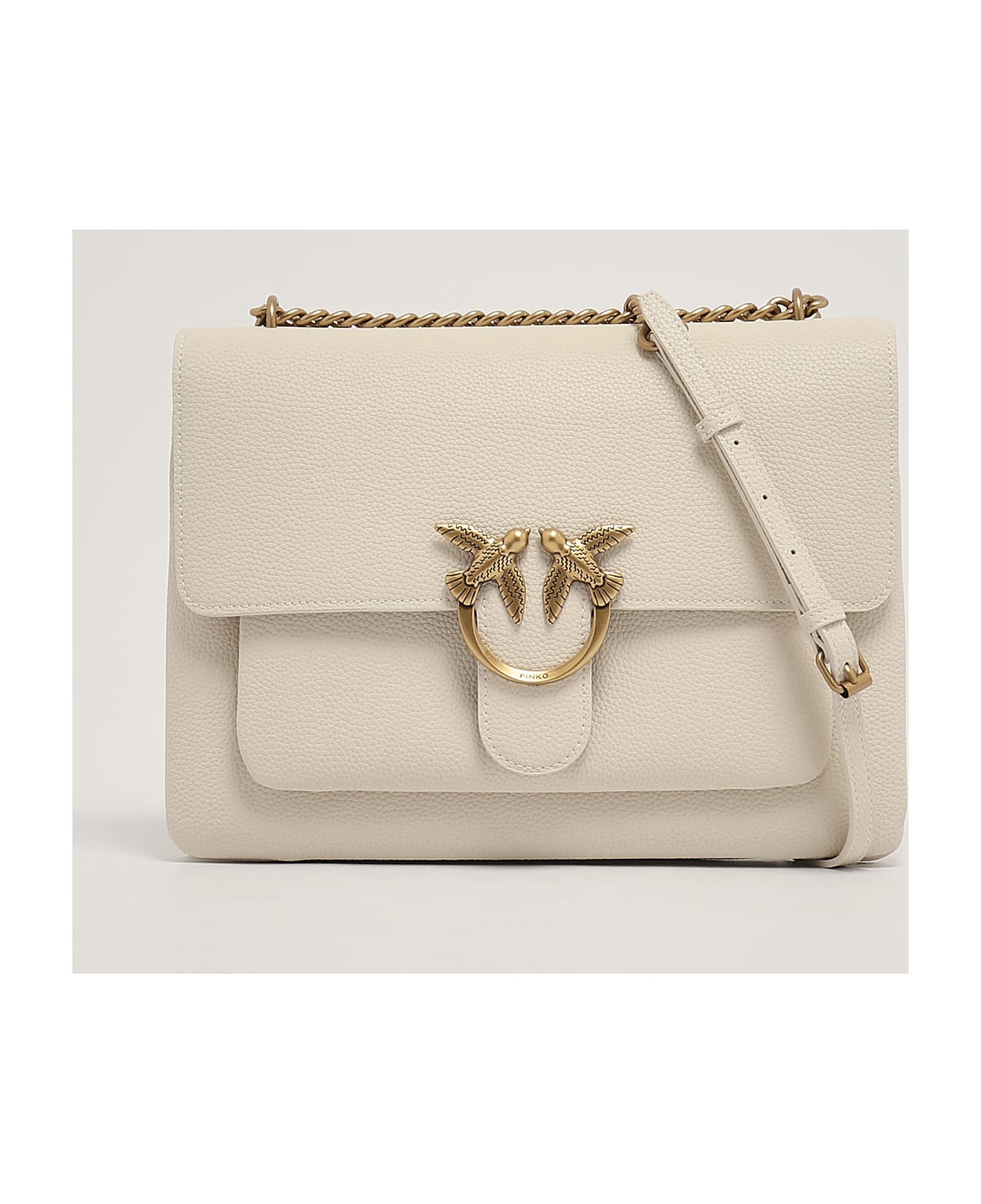 Pinko Love Soft Big Shoulder Bag - BIANCO