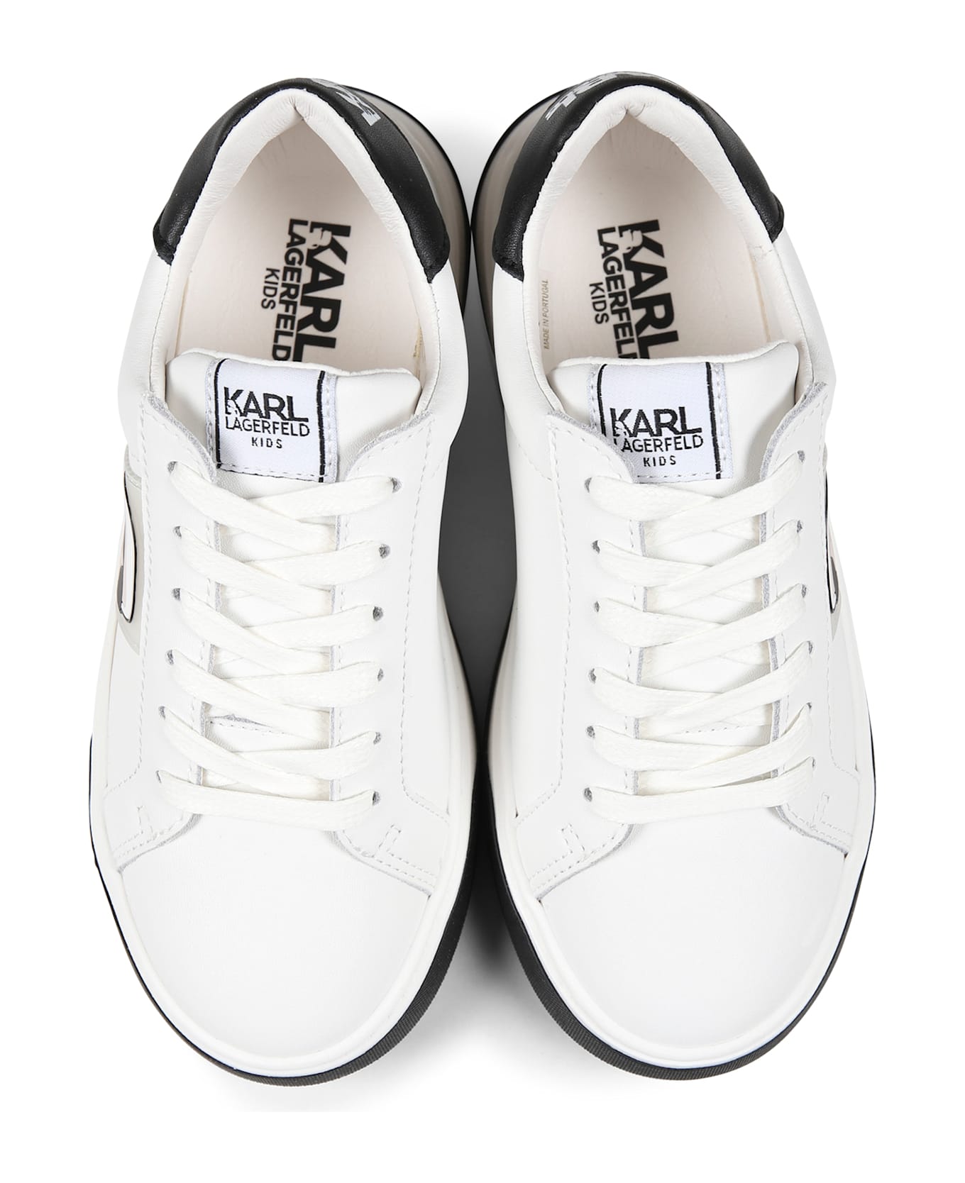 Karl Lagerfeld Kids White Sneakers For Kids With Karl Lagerfeld - White