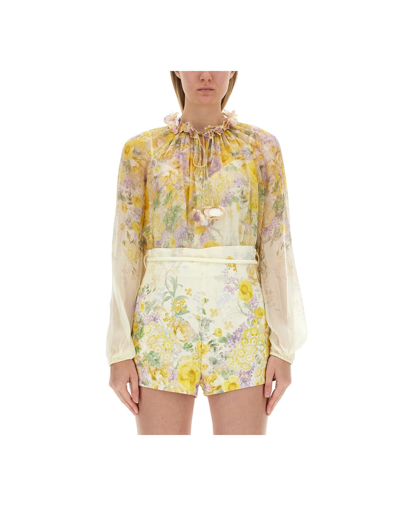 Zimmermann Blouse With Floral Pattern - YELLOW