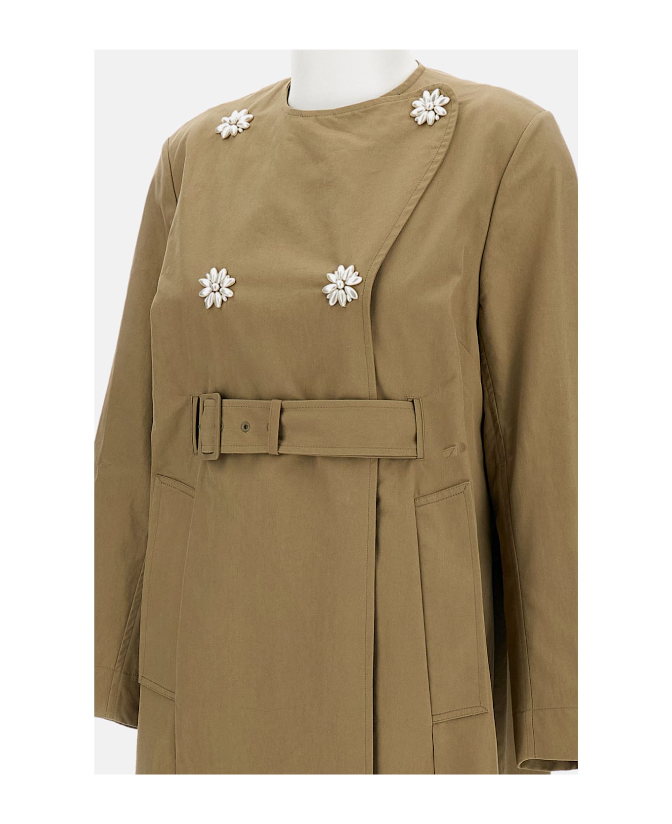 Simone Rocha Belted Long Multi Slit Trench Coat - Beige