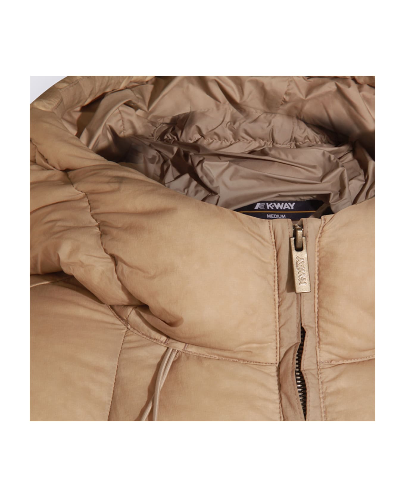 K-Way Beige Down Jacket - BEIGE CASHMERE
