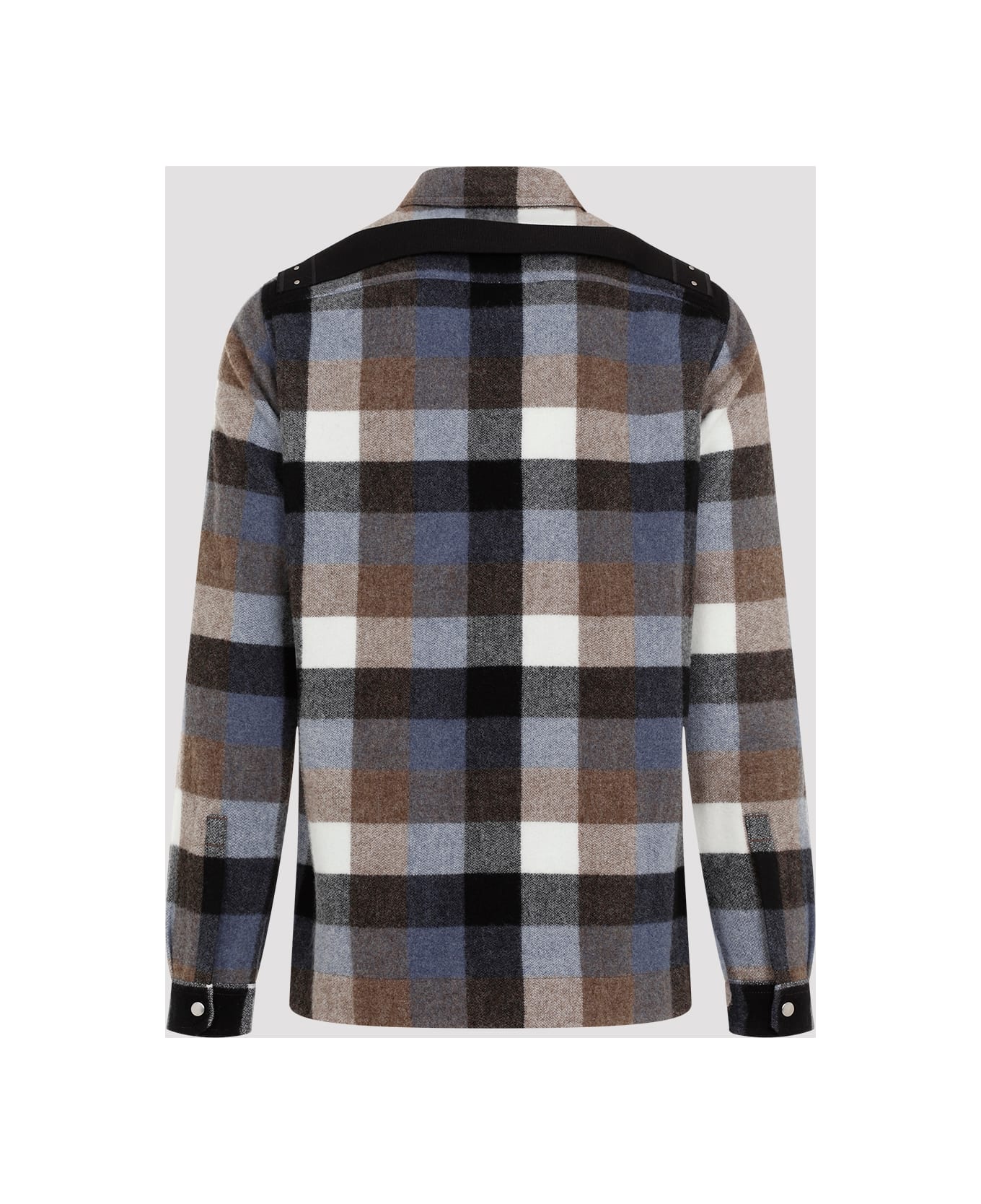 Rick Owens Virgin Wool Shirt - P Blue Plaid