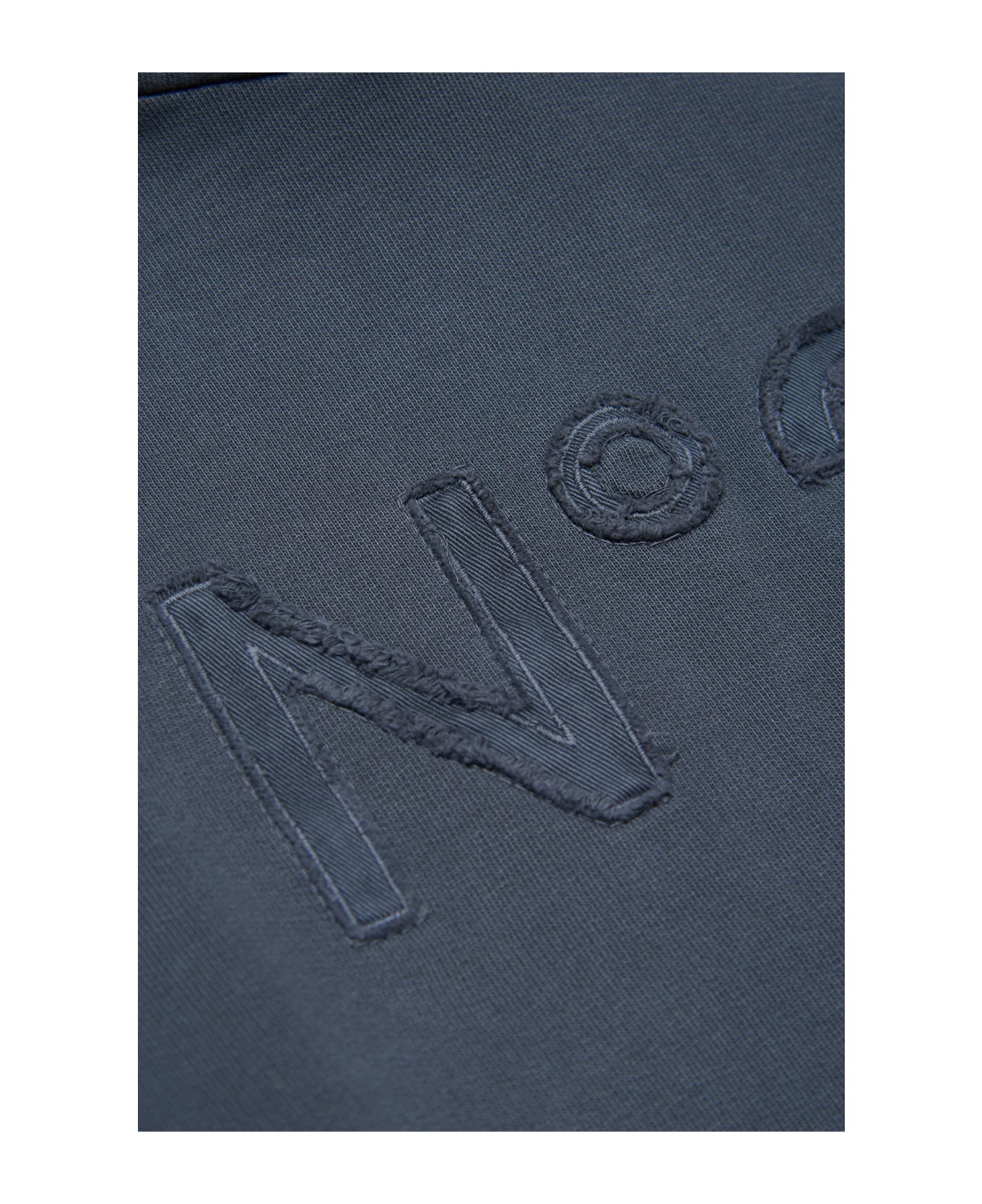 N.21 N21s165u Over Sweat-shirt N°21 Grey Vintage-effect Hooded Sweatshirt With Textured Logo - Dark grey