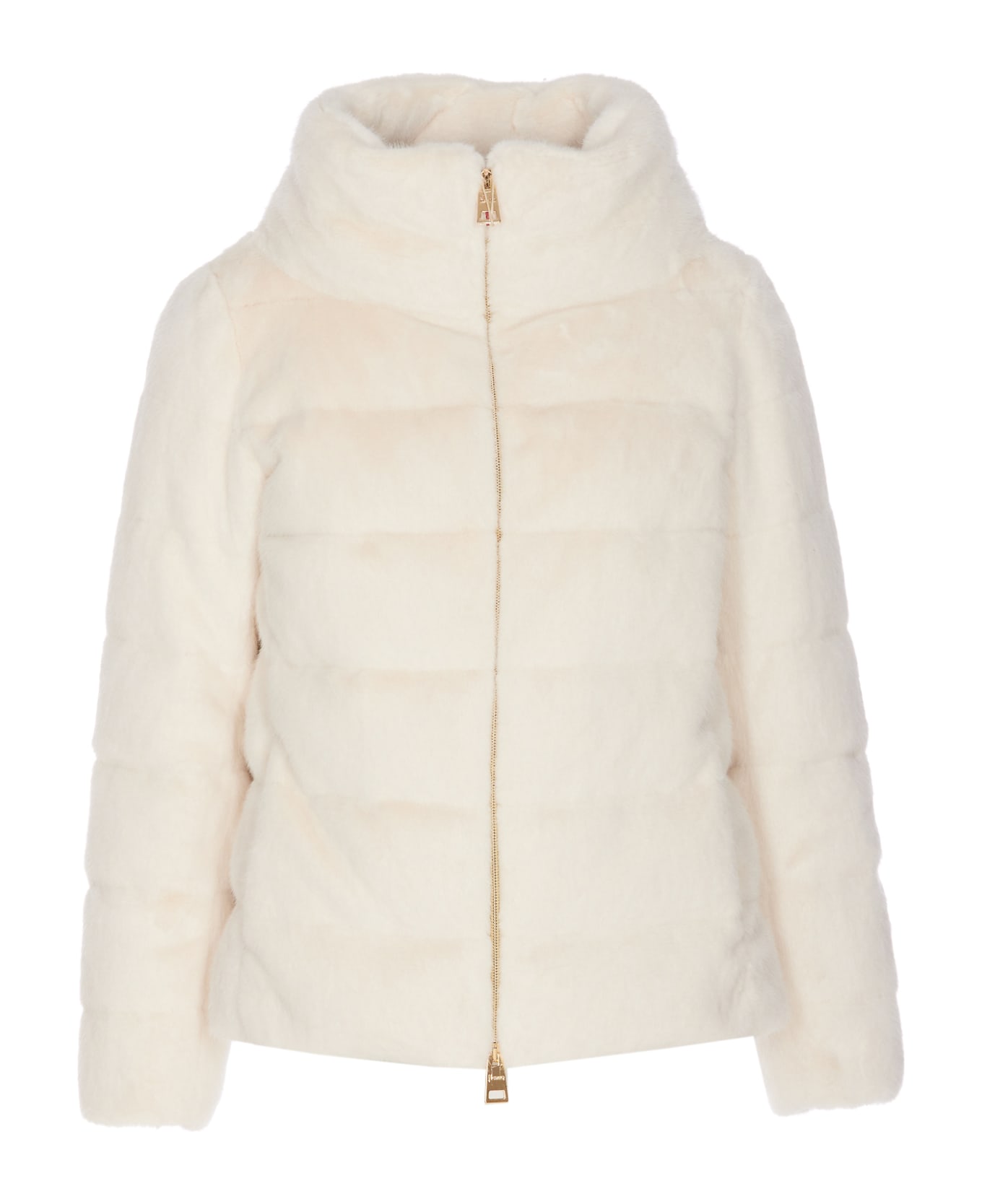 Herno Fur Effect Cape Down Jacket - Bianco