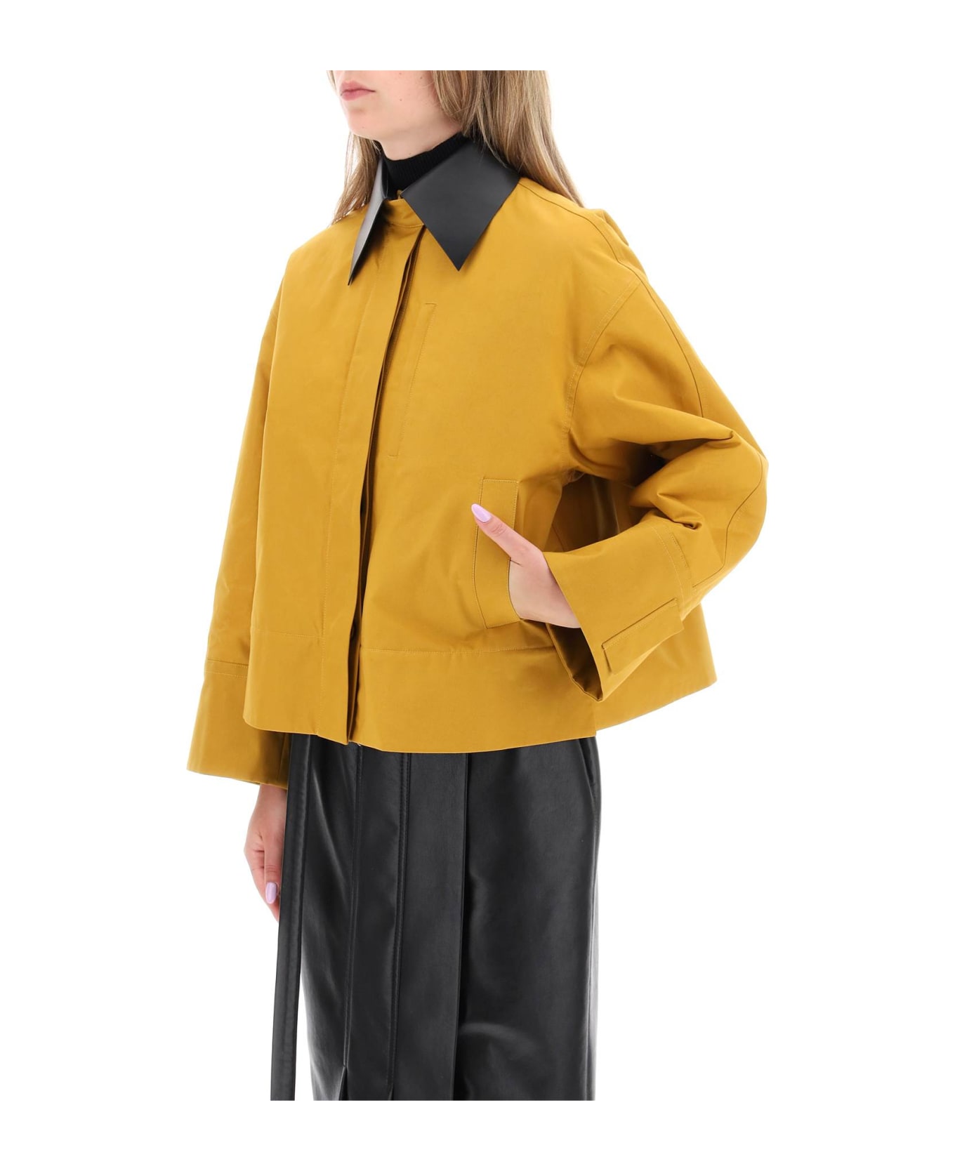 Jil Sander Jacket With Leather Collar - MUSTARD (Yellow)