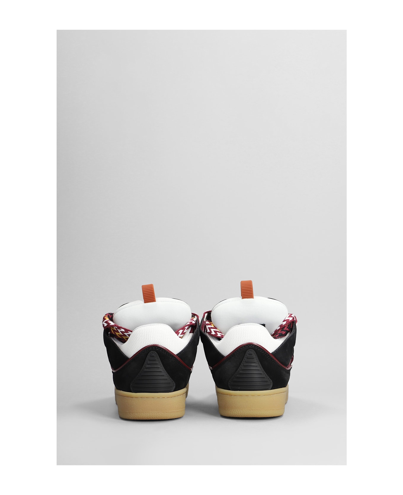 Lanvin Curb Sneakers In Black Suede And Leather - black