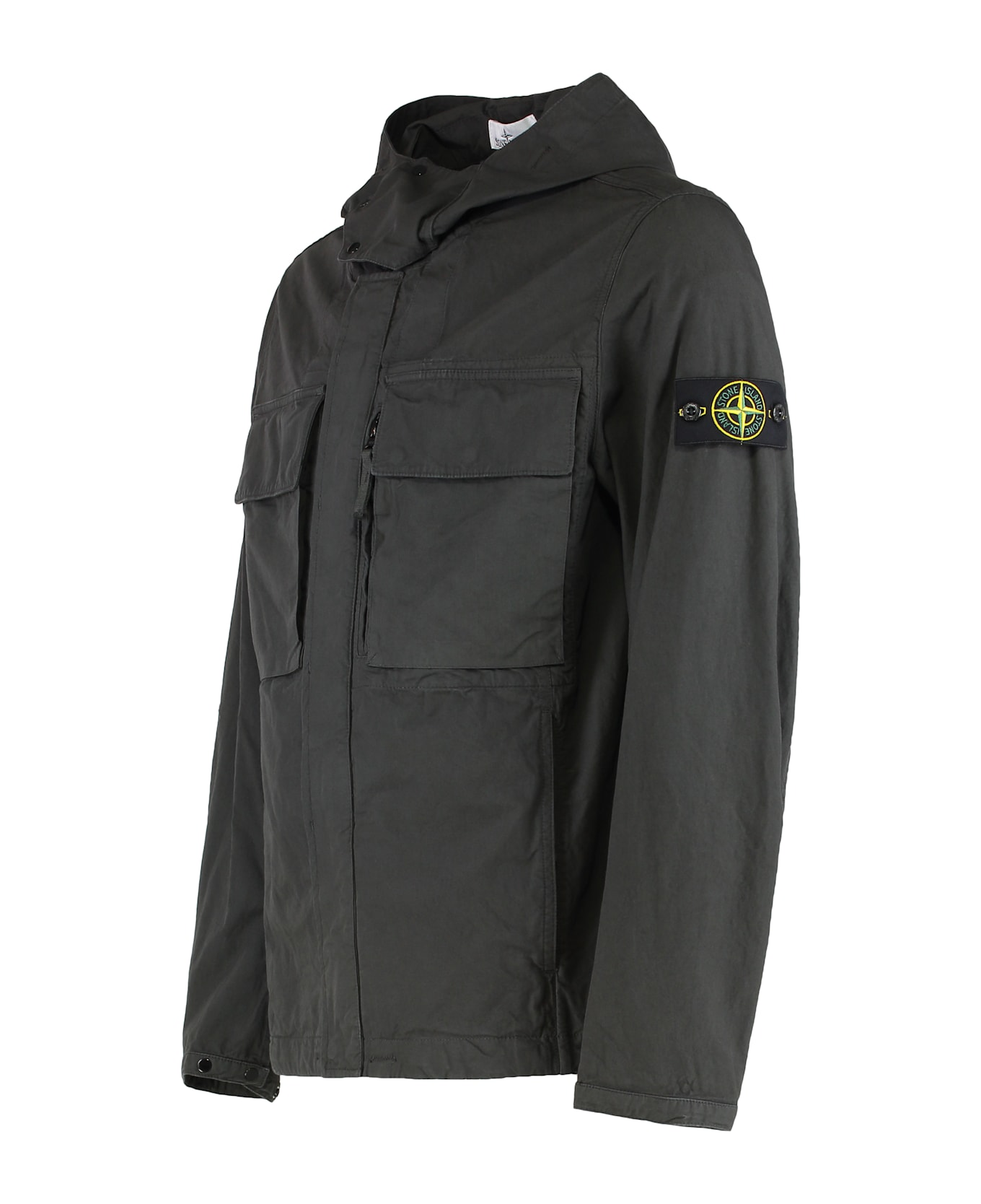 Stone Island Field Jacket With Hood - grey