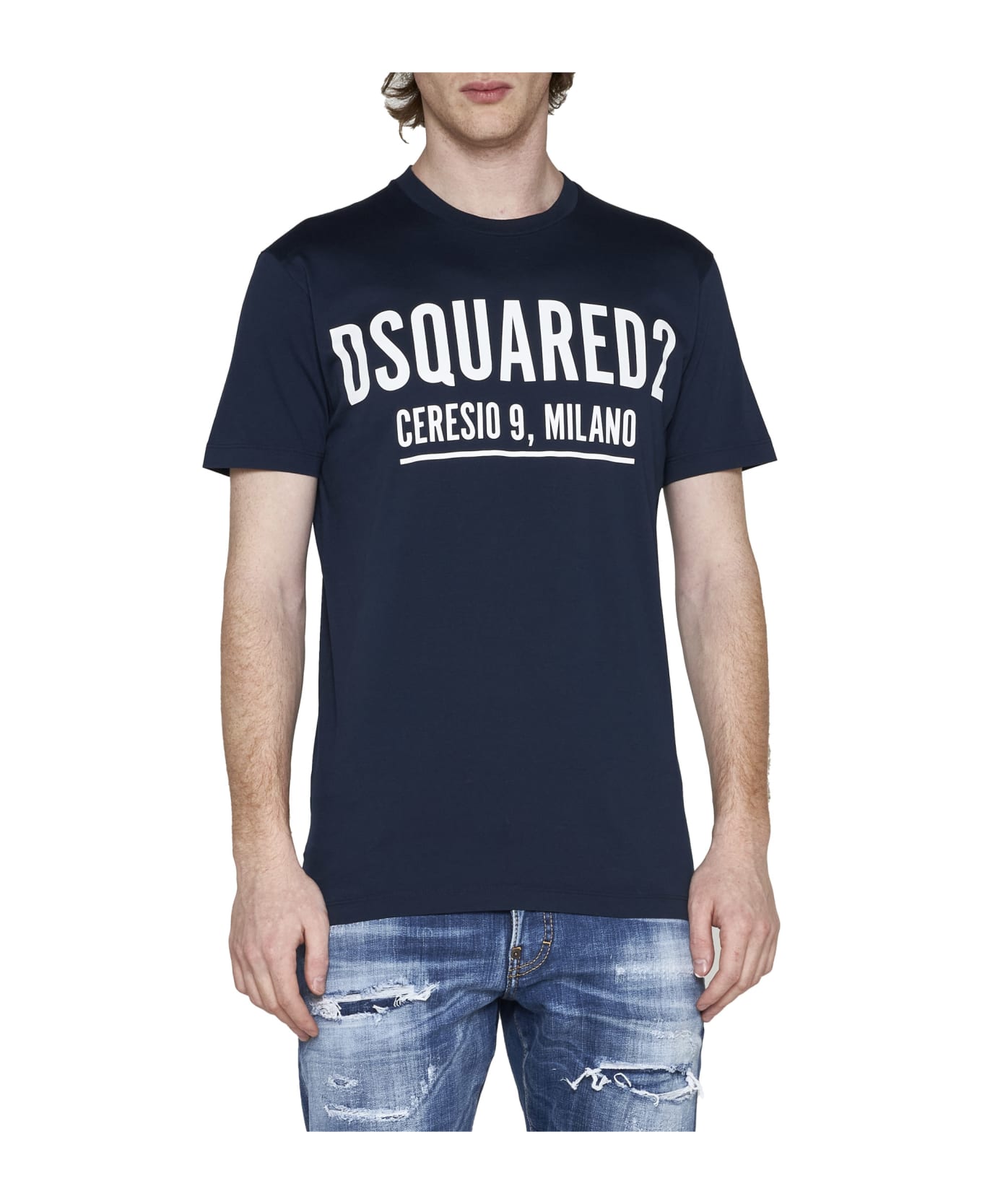 Dsquared2 Logo Print Regular T-shirt - Navy blue