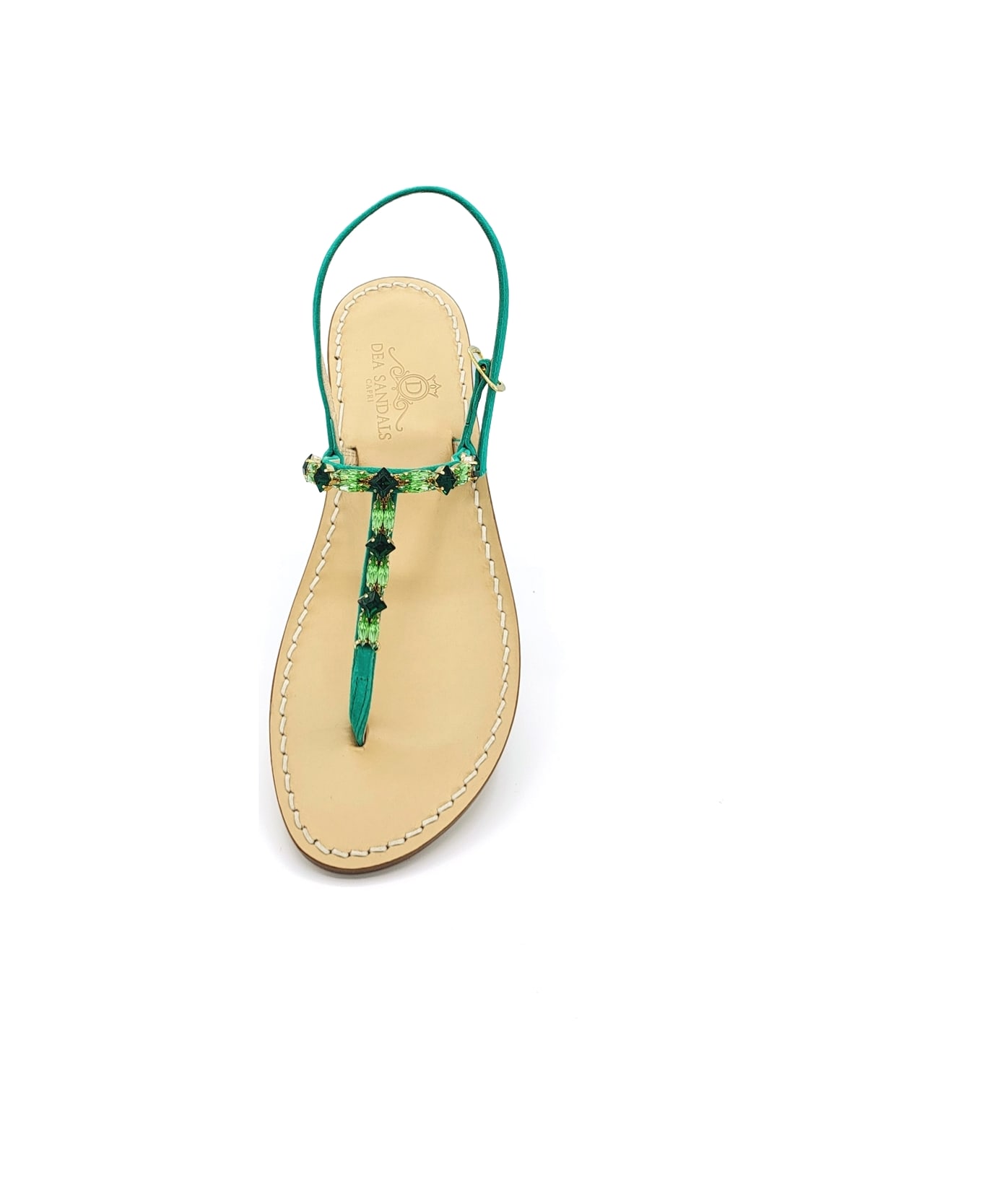 Dea Sandals Marechiaro Green Jewel Sandals - emerald green, green