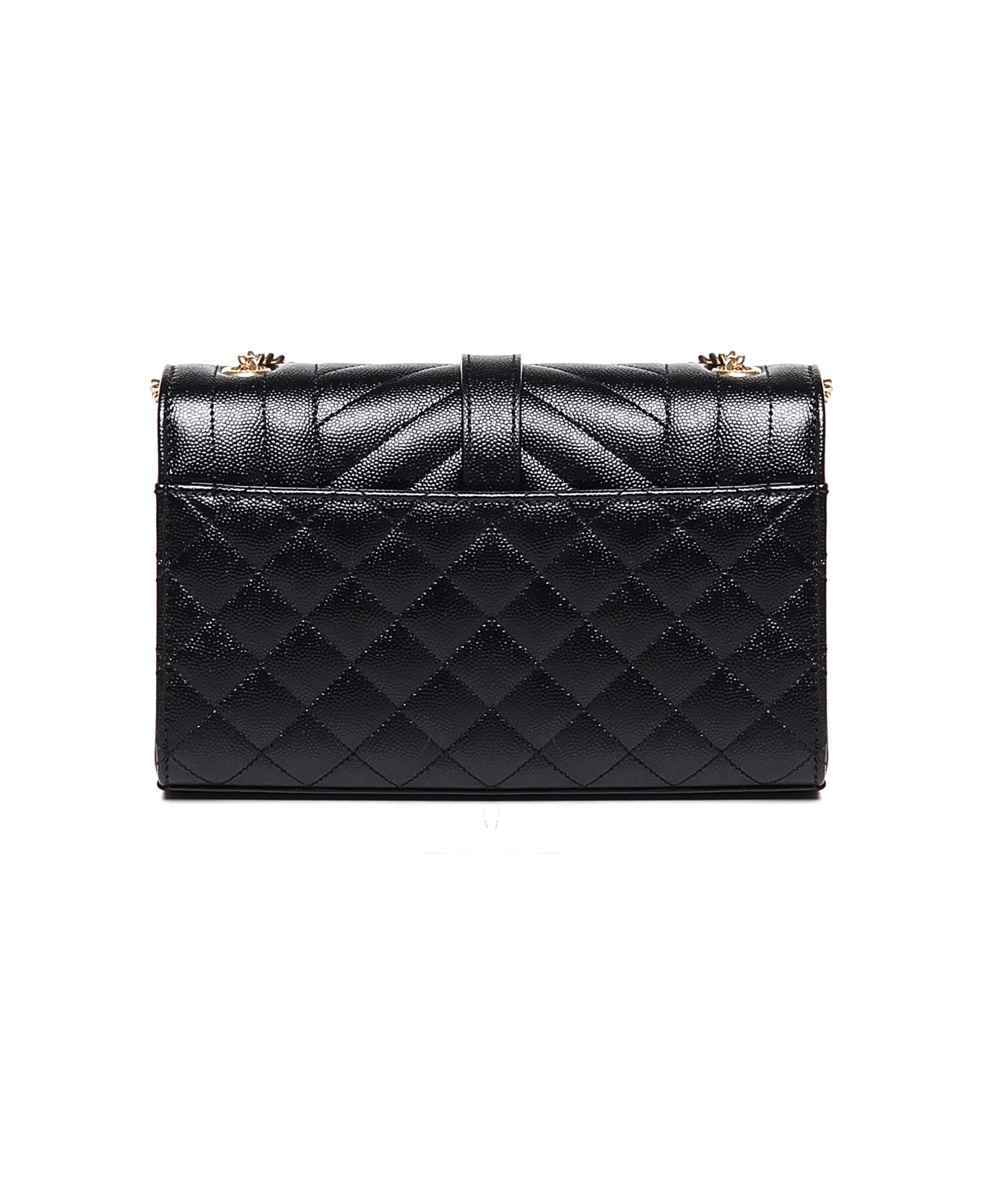 Saint Laurent Envelope Lambskin Bag - BLACK