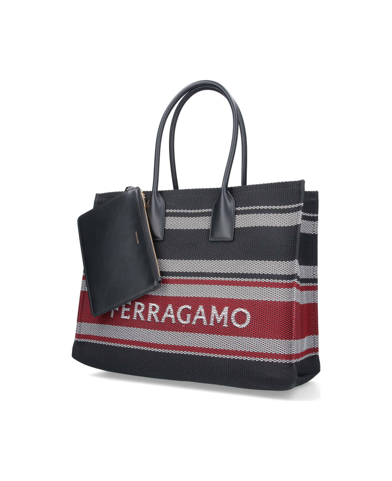 Ferragamo Logo Tote Bag - Black, red