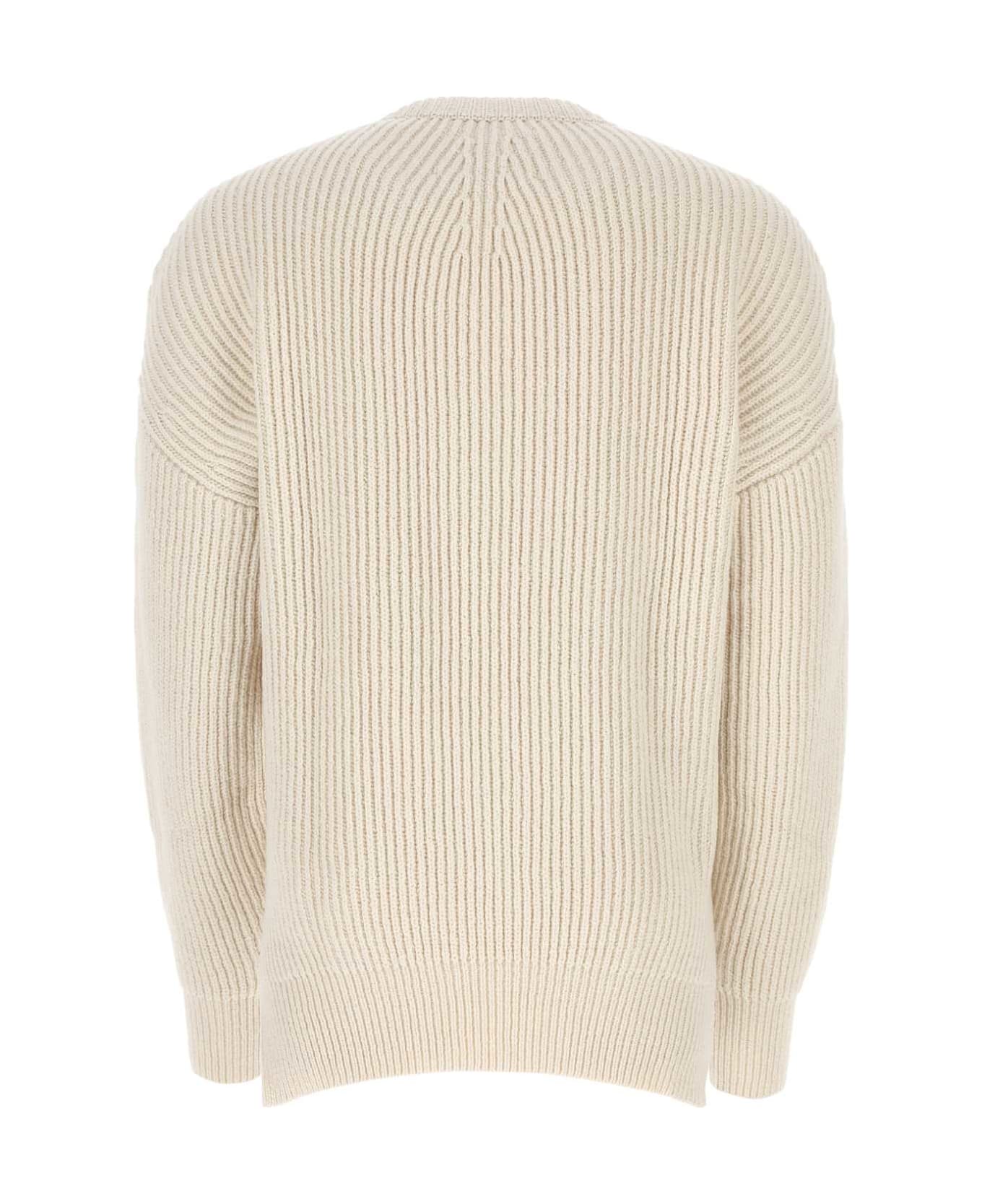 Jil Sander Ivory Cotton And Wool Sweater - 109