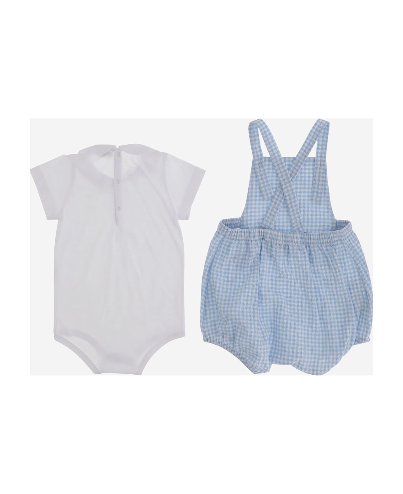 Il Gufo Jumpsuit And Bodysuit Set - Clear Blue