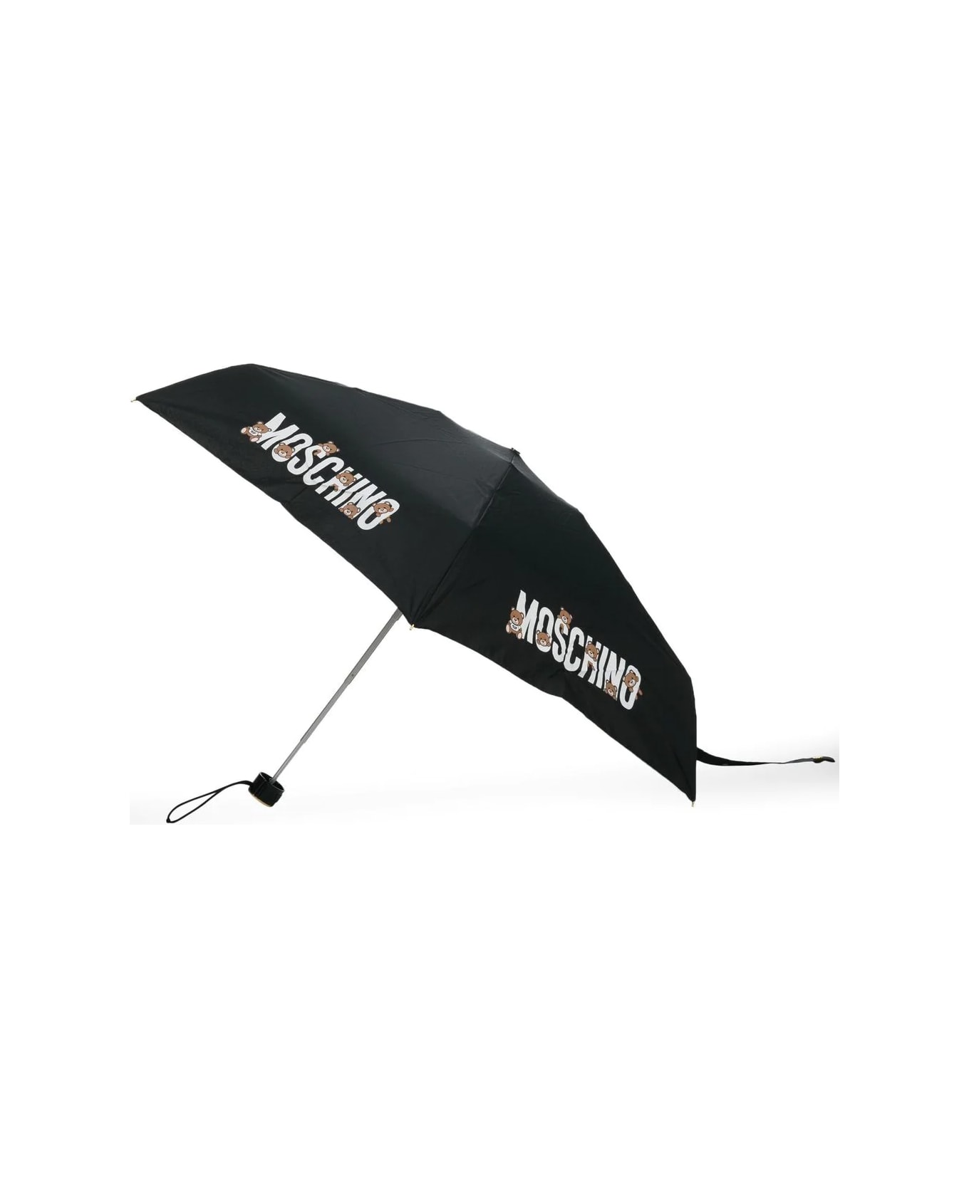 Moschino Bear Logo Box Supermini Umbrella - A Black