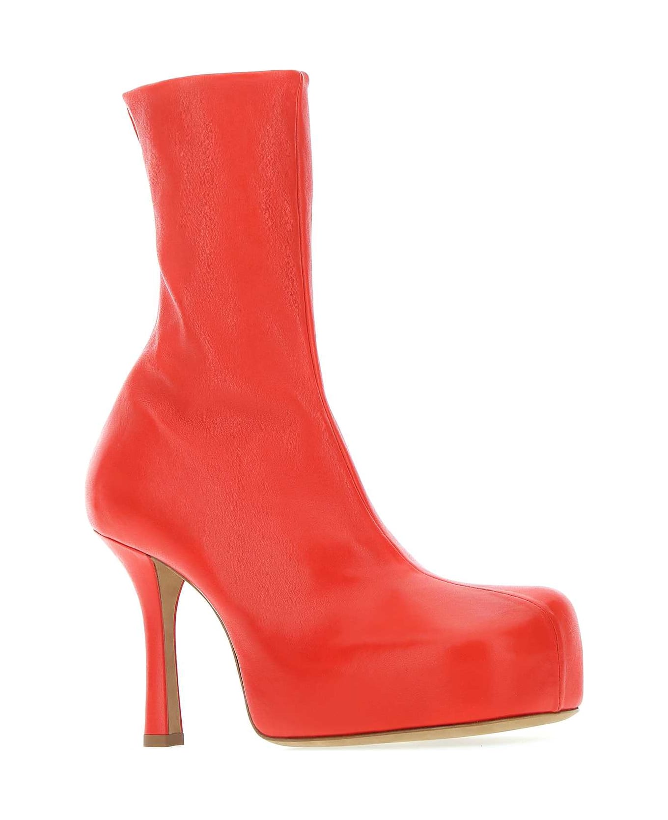 Bottega Veneta Red Nappa Leather Bold Boots - 6144
