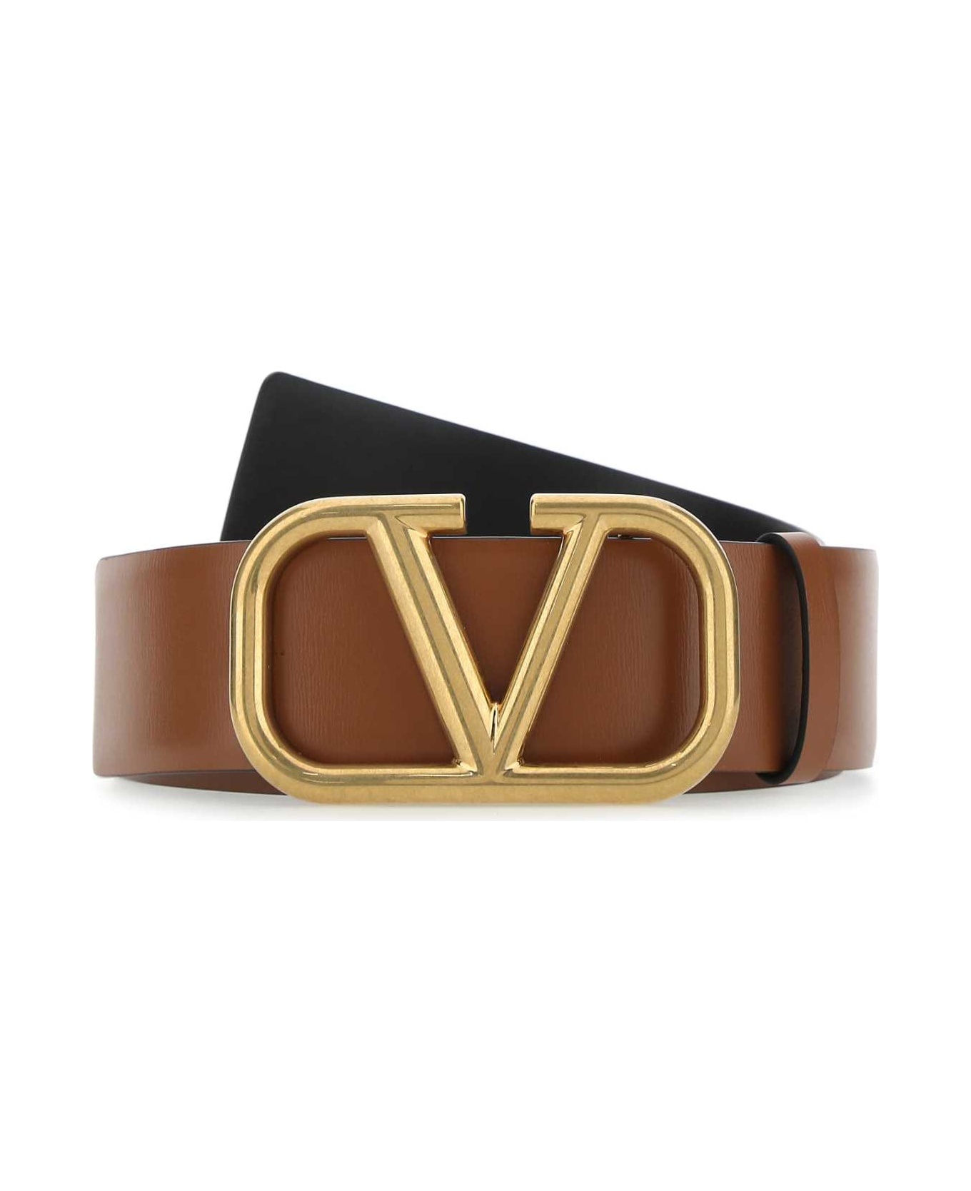 Valentino Garavani Brown Leather Vlogo Belt - HG5 ベルト