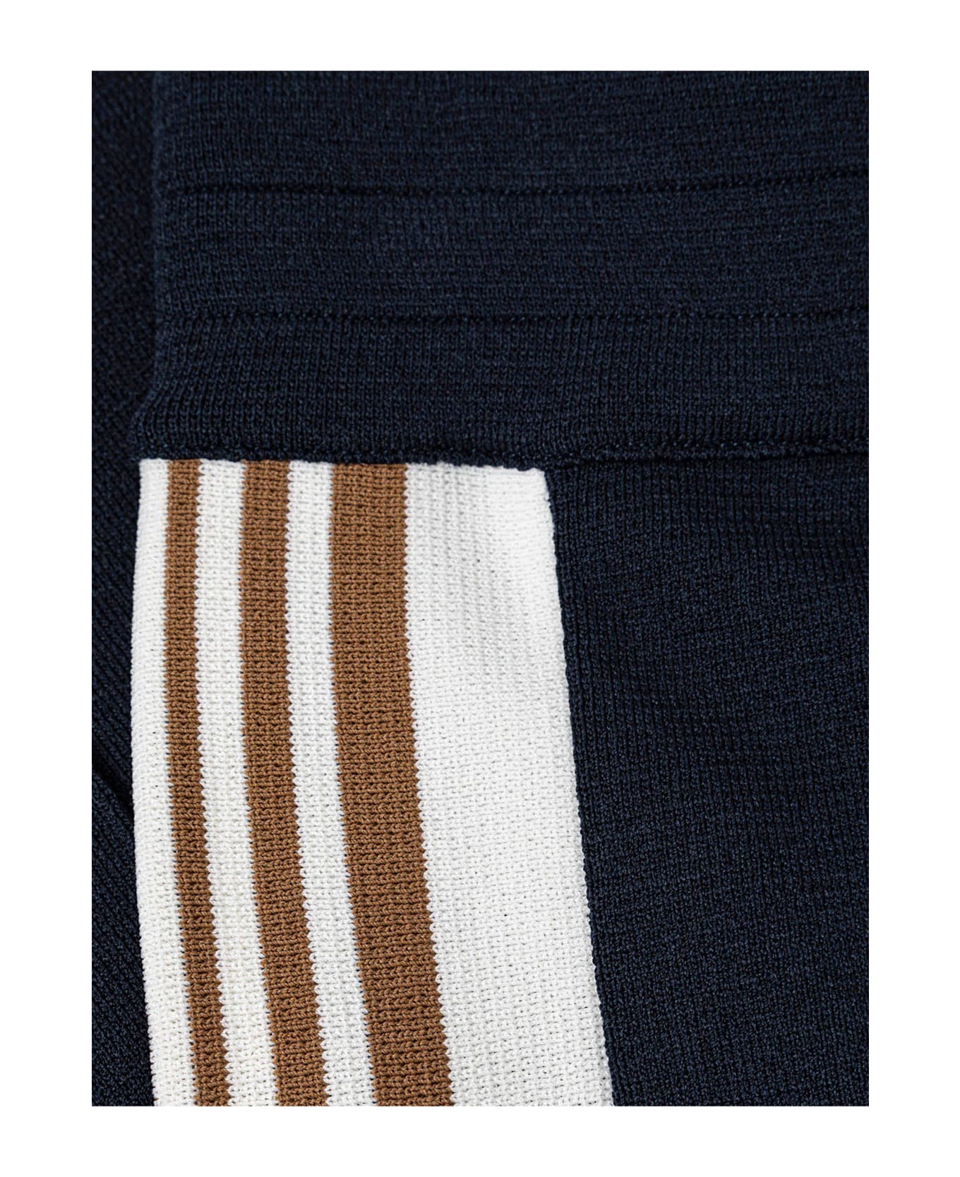 Autry Viscose Blend Trousers With Logo - Blue
