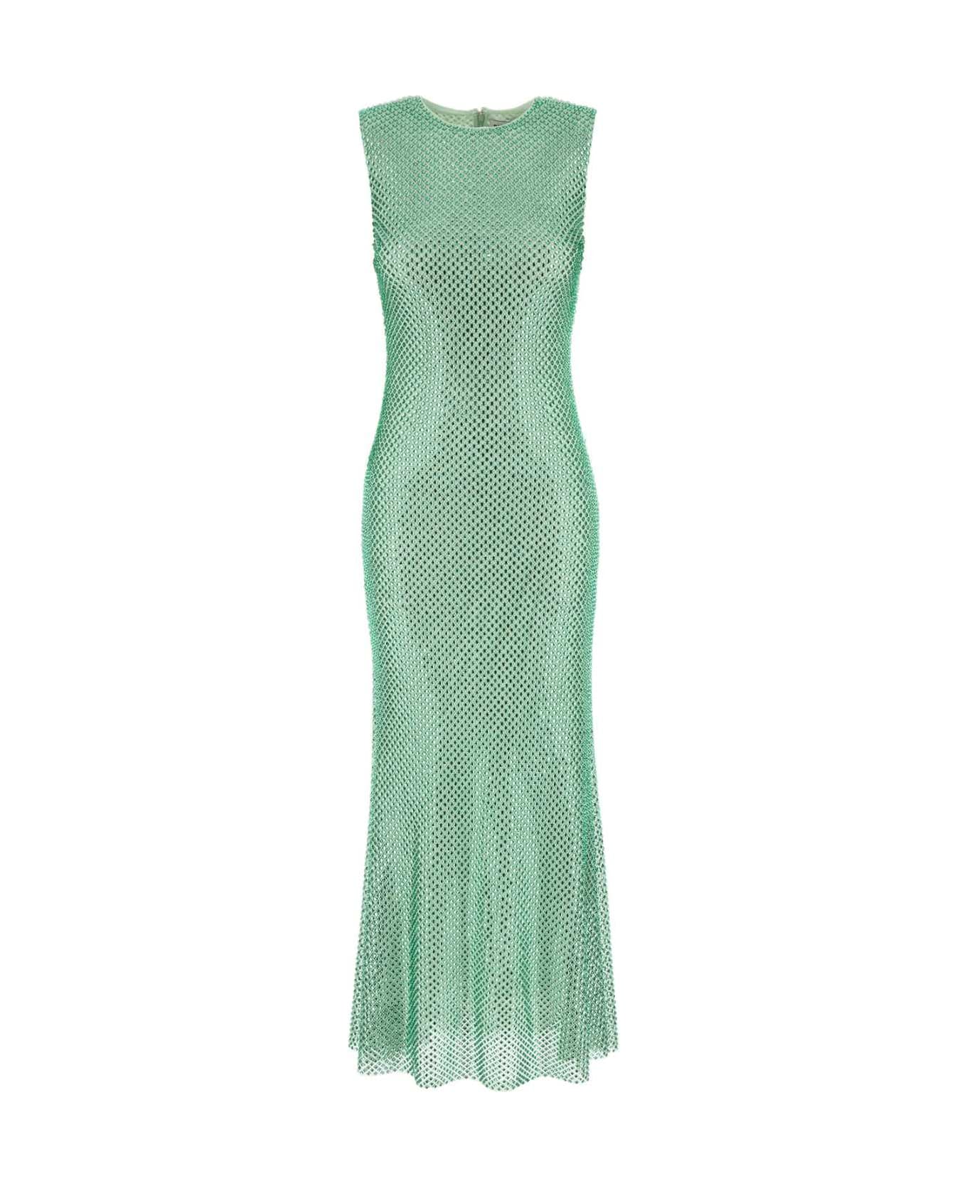 self-portrait Embellished Mesh Dress - GREEN