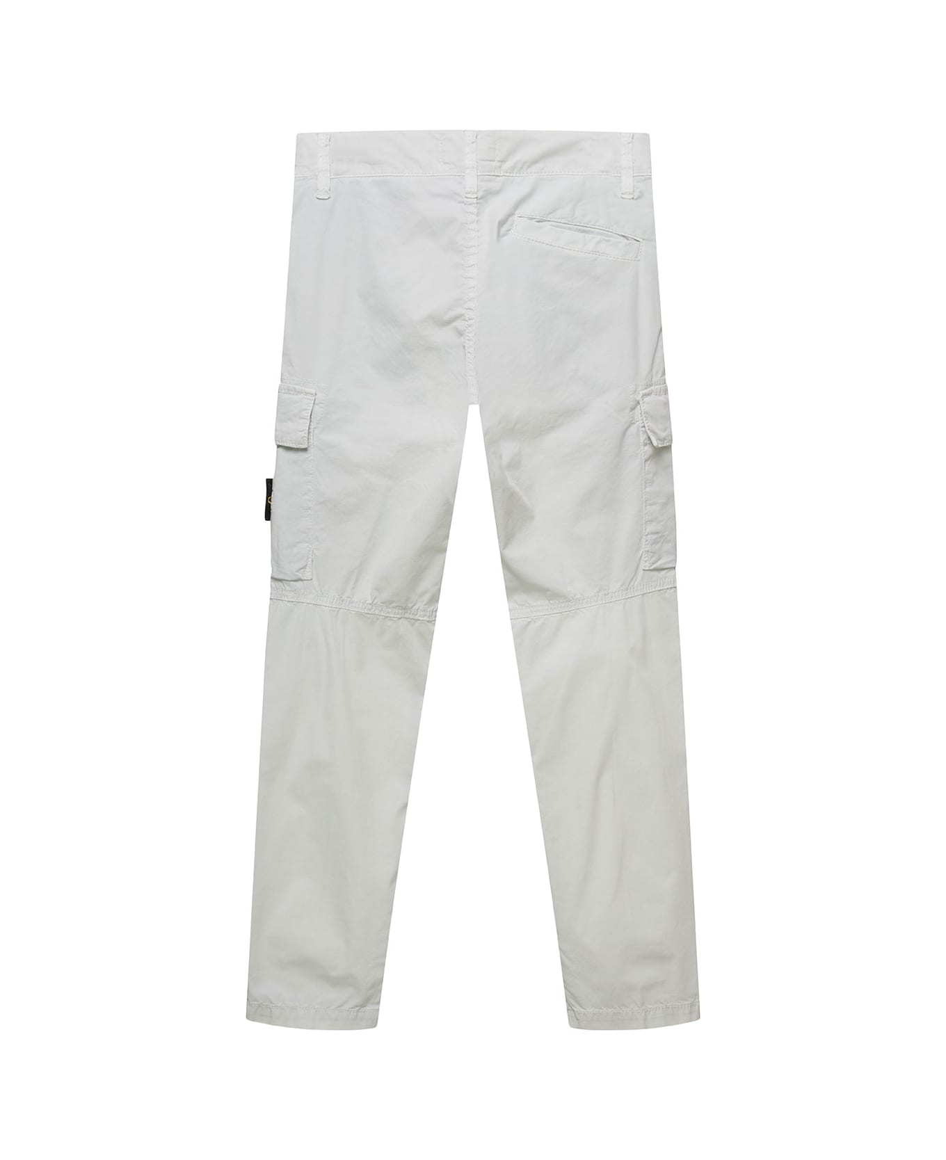 Stone Island Junior Grey Cargo Pants With Logo Patch And Pockets In Stretch Cotton Boy - Grey