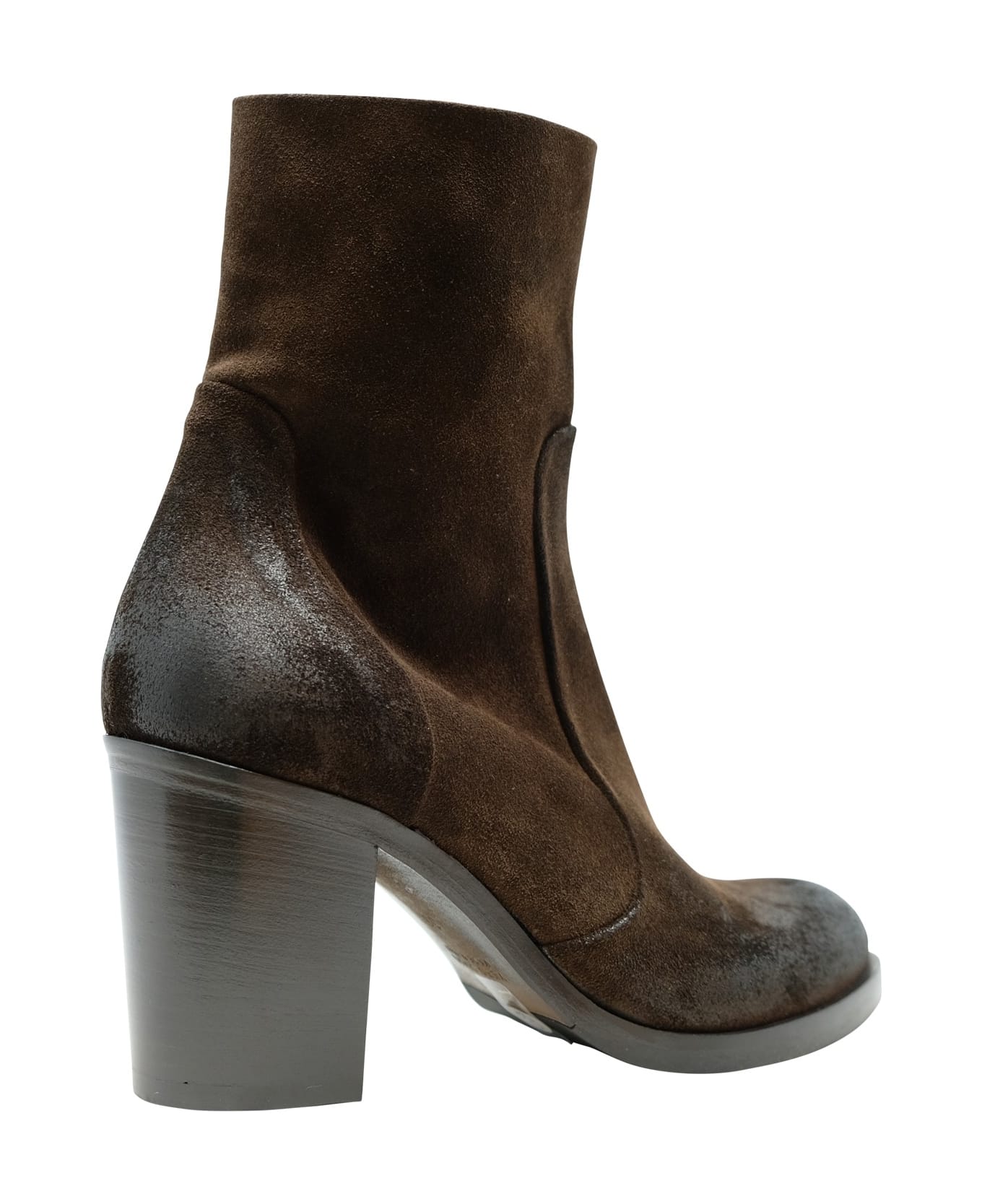 Elena Iachi Suede Leather Ankle Boots - BROWN