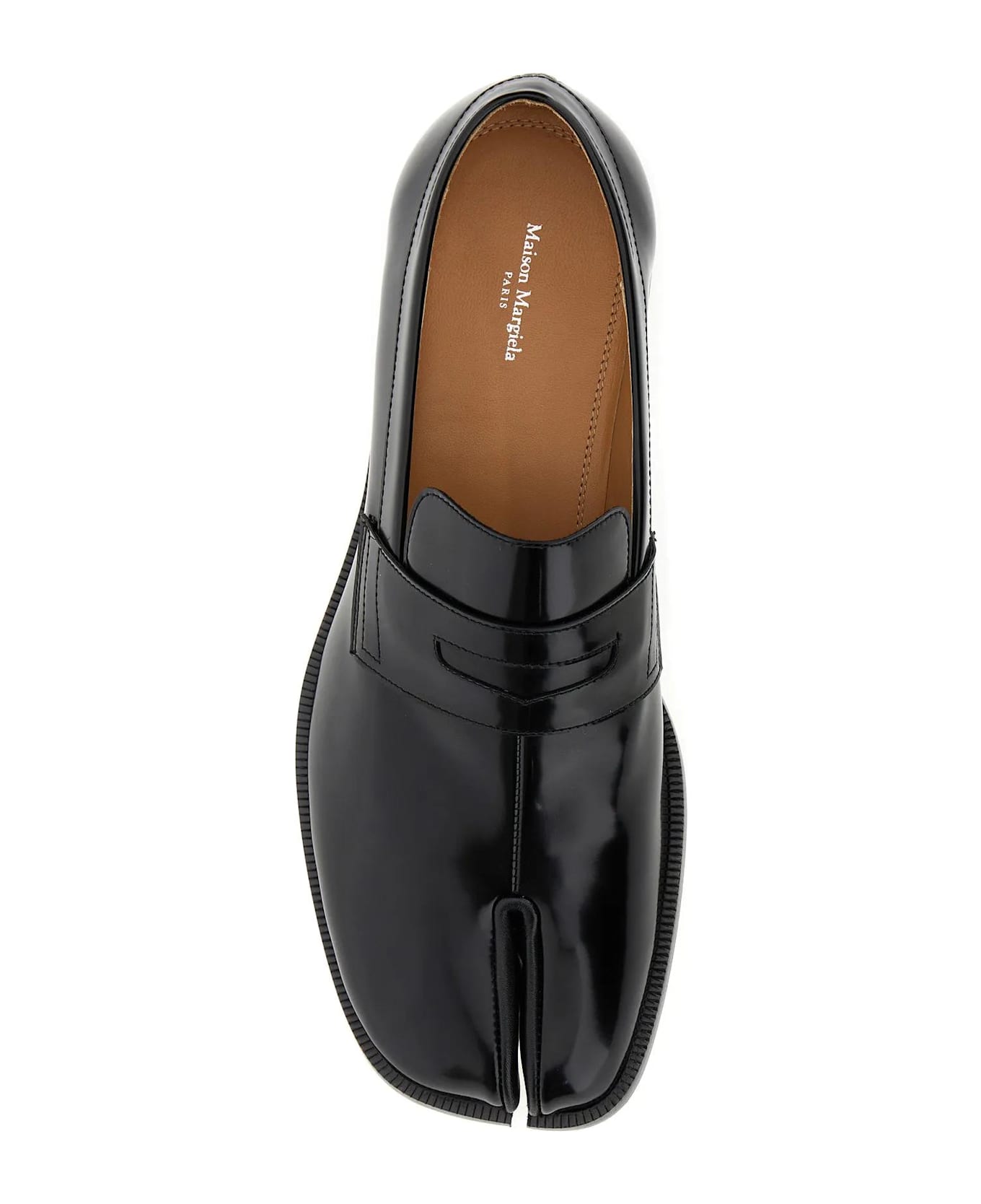 Maison Margiela Black Leather Tabi Loafers - Black