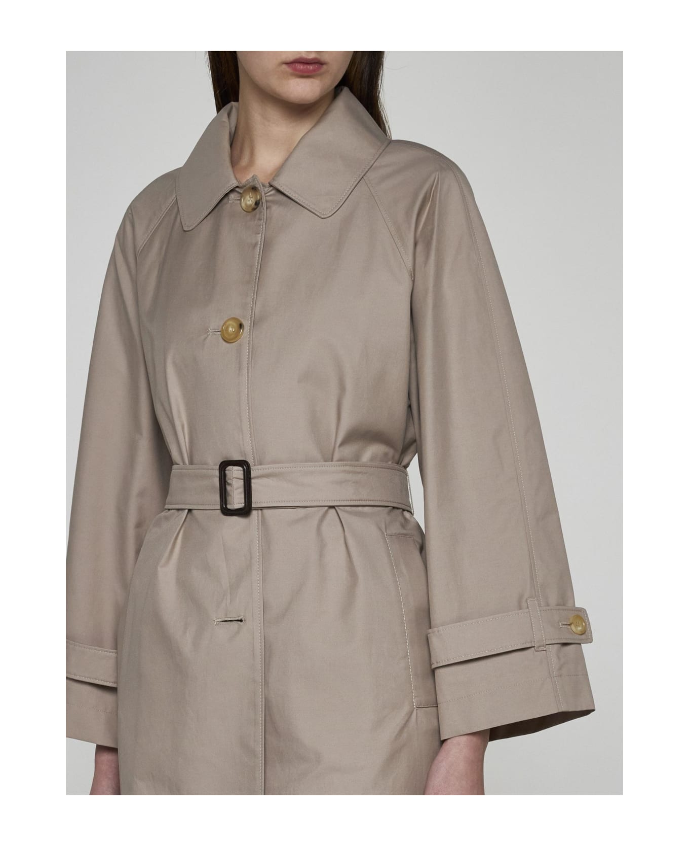 Max Mara The Cube Cotton-blend Single-breasted Trend Coat - NEUTRALS