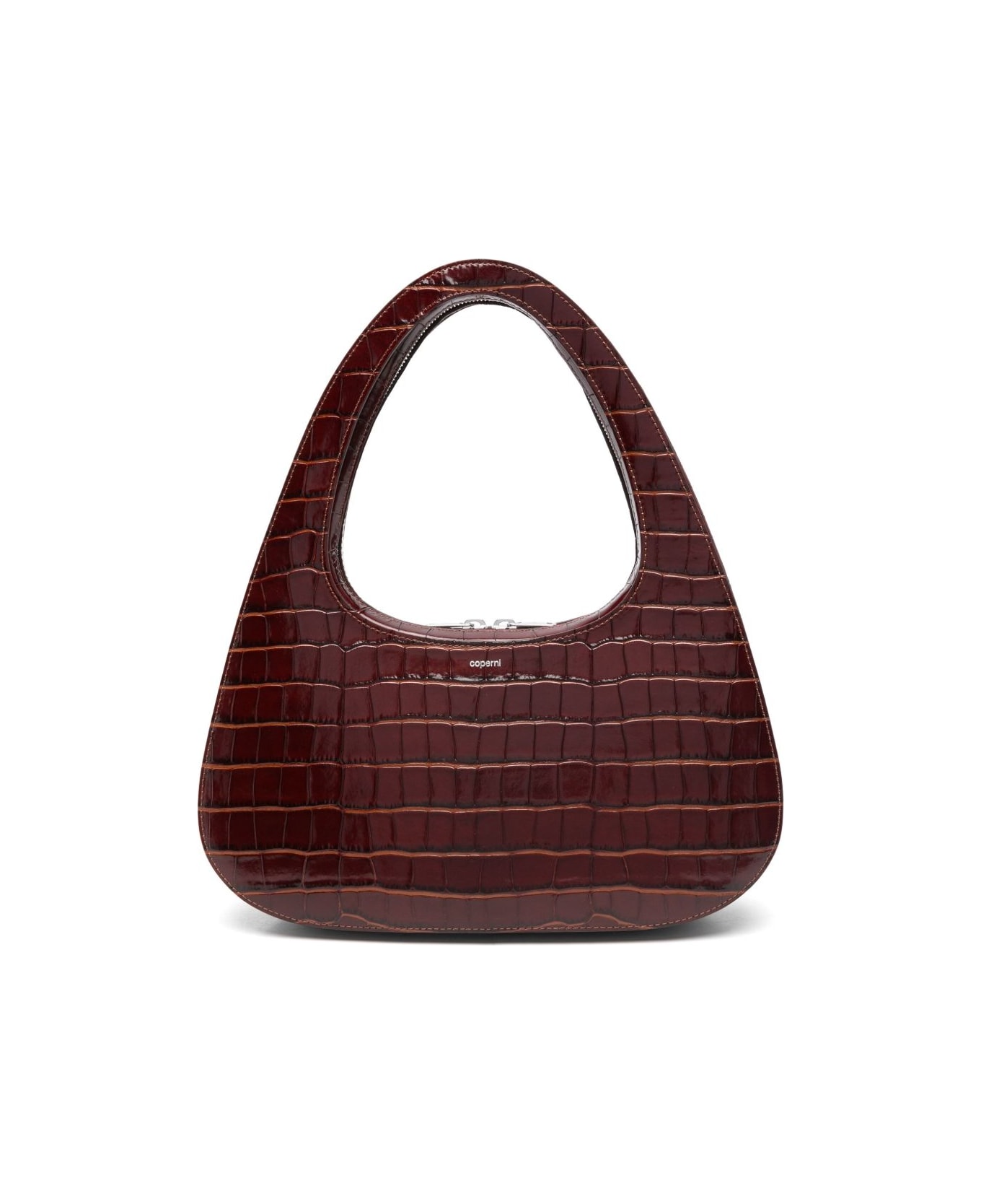 Coperni Swipe Baguette Leather Shoulder Bag - Brown