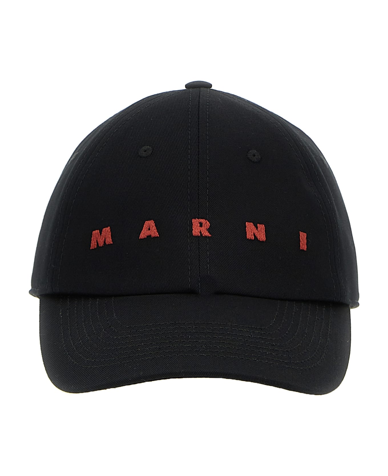 Marni Logo Embroidery Cap - Black  