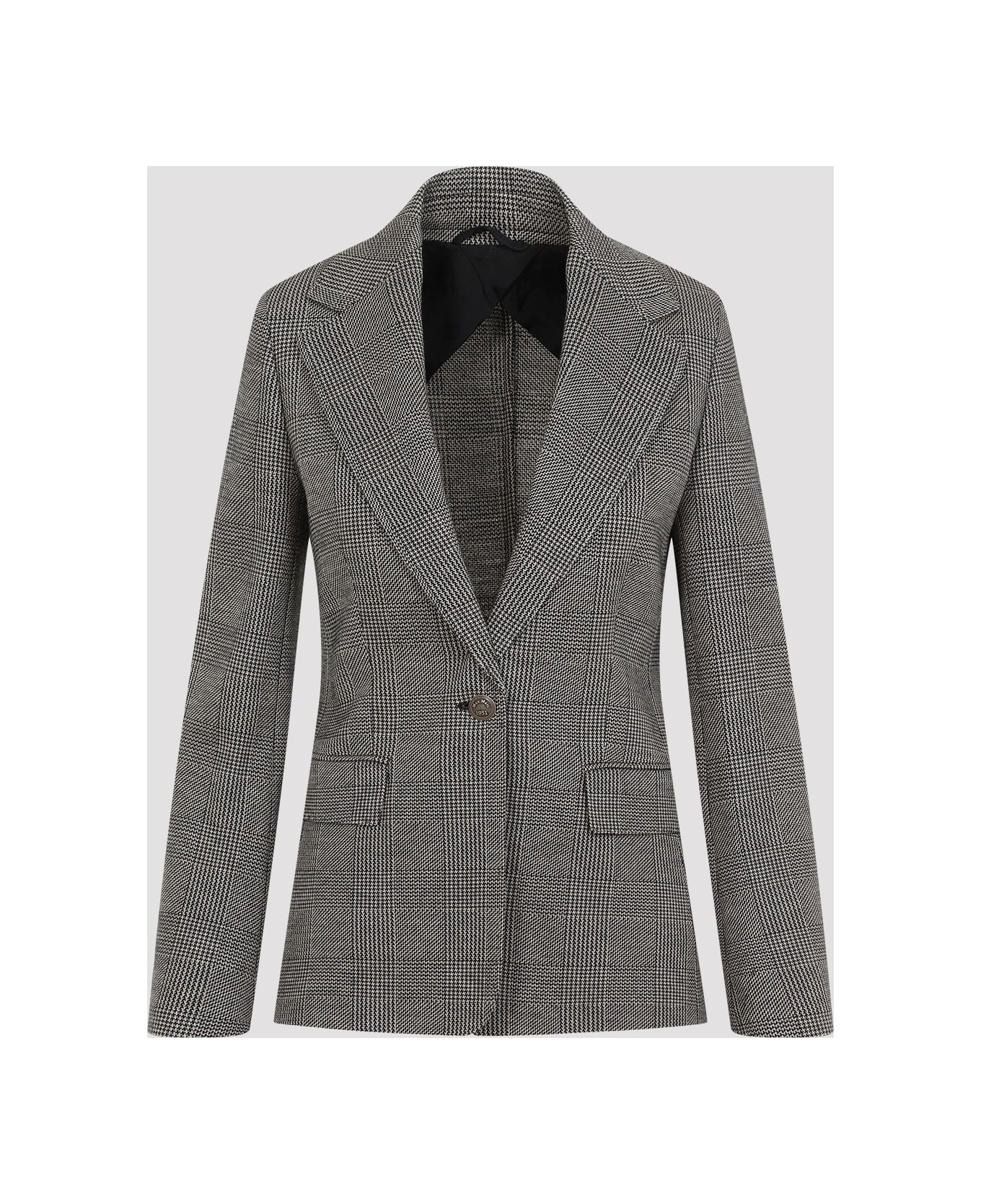 Max Mara Muschio Prince Wales Jacket - Nero Pomice