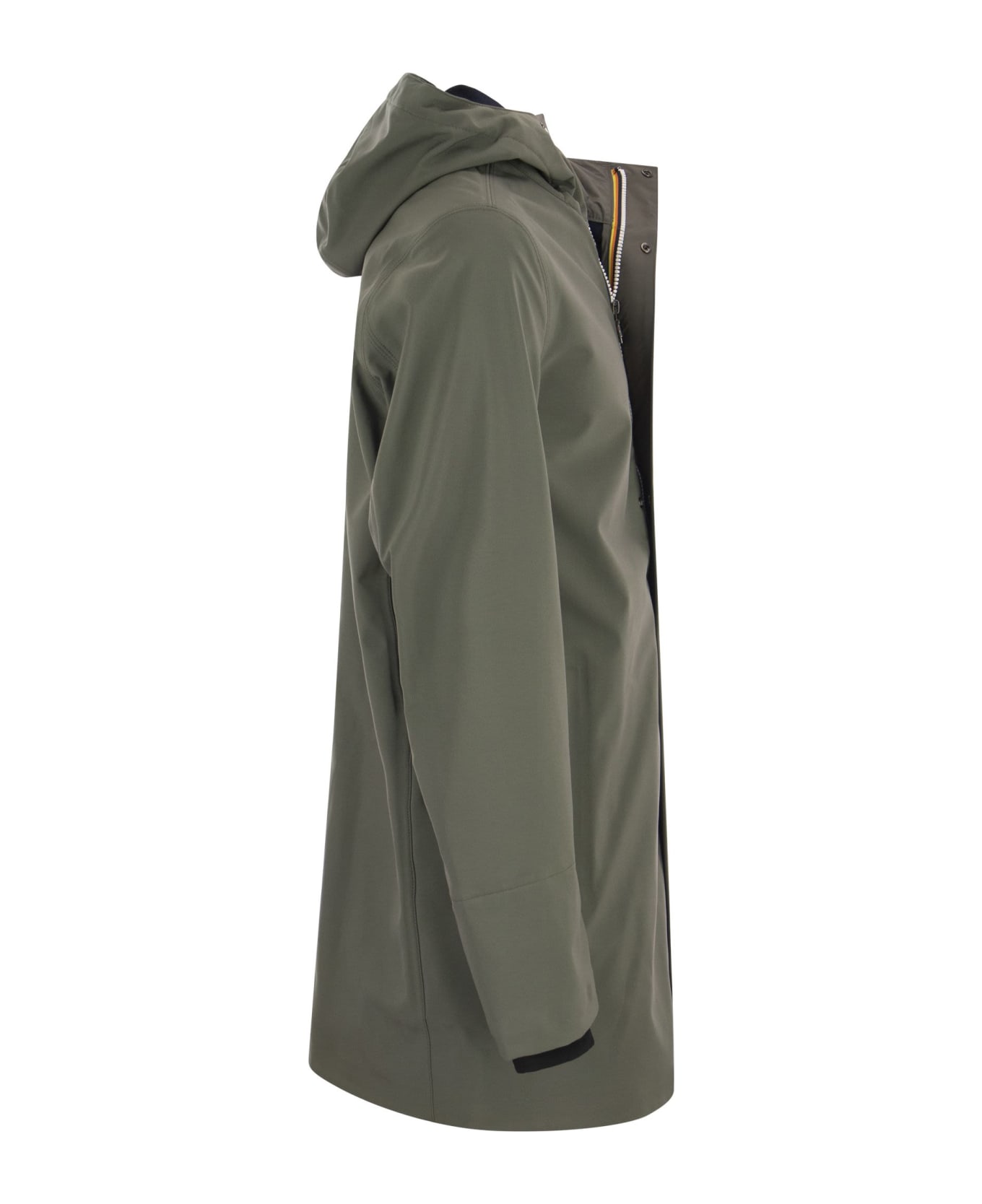 K-Way Marlyn Bonded - Hooded Jacket - Military Green レインコート
