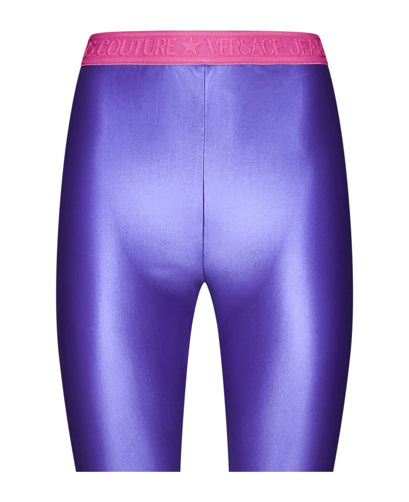 Versace Jeans Couture Leggings With Logo - Violet
