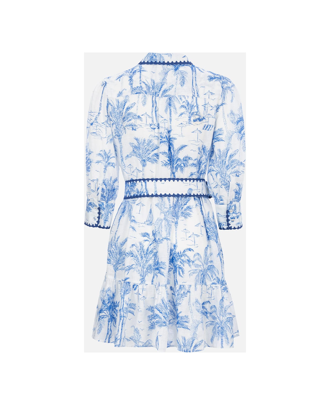 MC2 Saint Barth Woman Toile De Jouy Linen Dress Daisi - BLUE