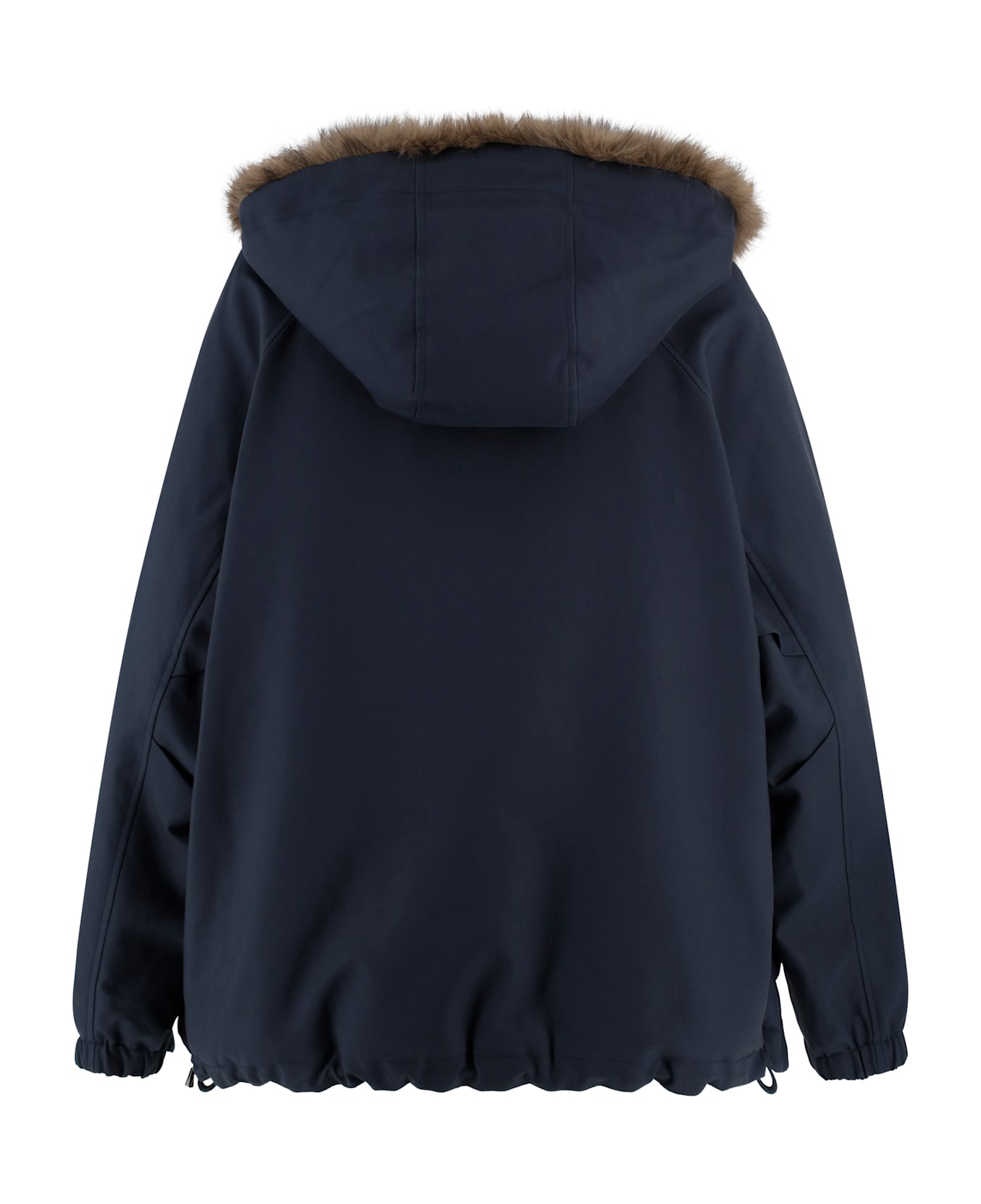 Valentini 1972 Parka With Hood And Faux Fur Lining. - Blue
