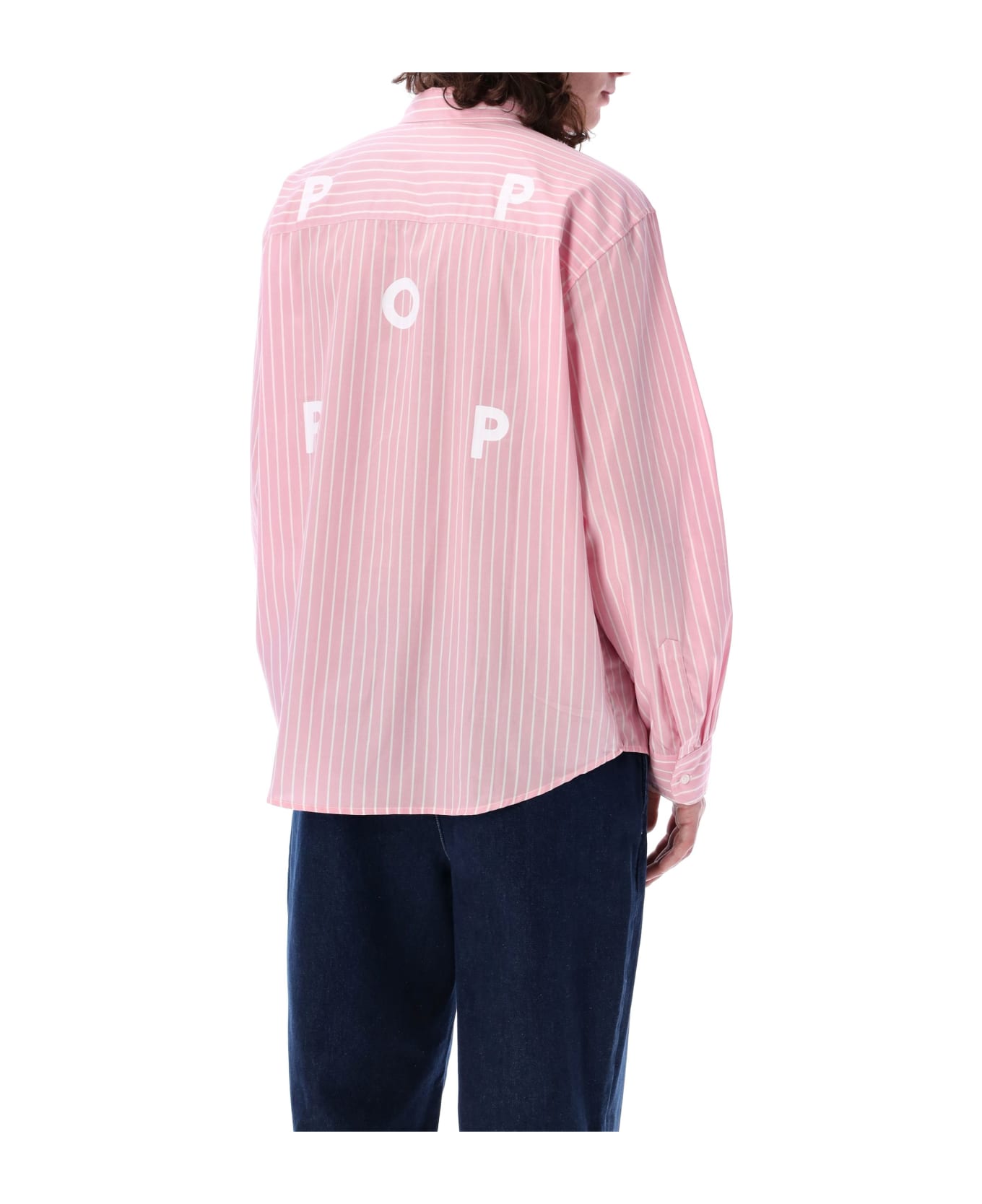Pop Trading Company Pop Striped Shirt - PINK